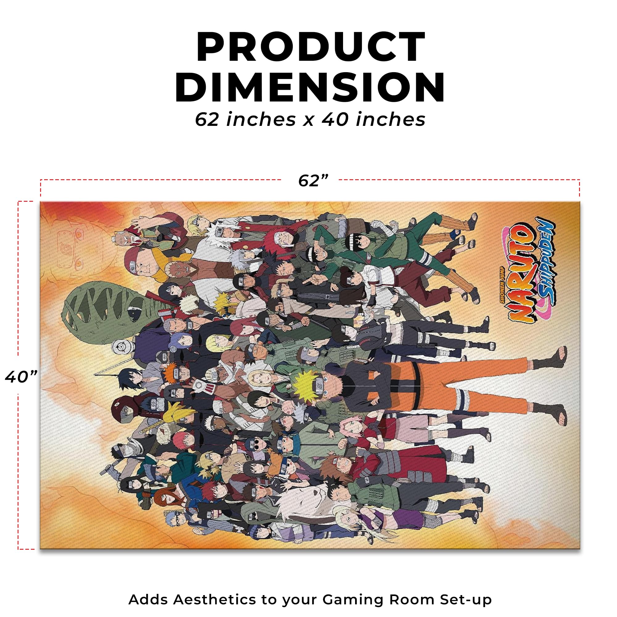 Naruto, Friends & Enemies Decor Rug- 62x40 inches