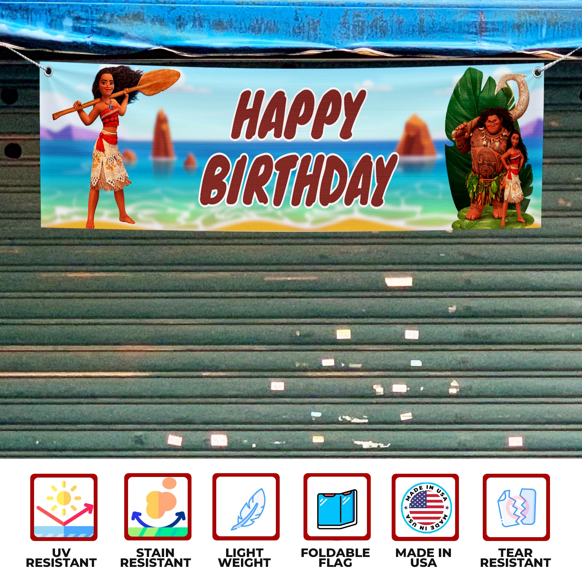 Moana Birthday Large Banner