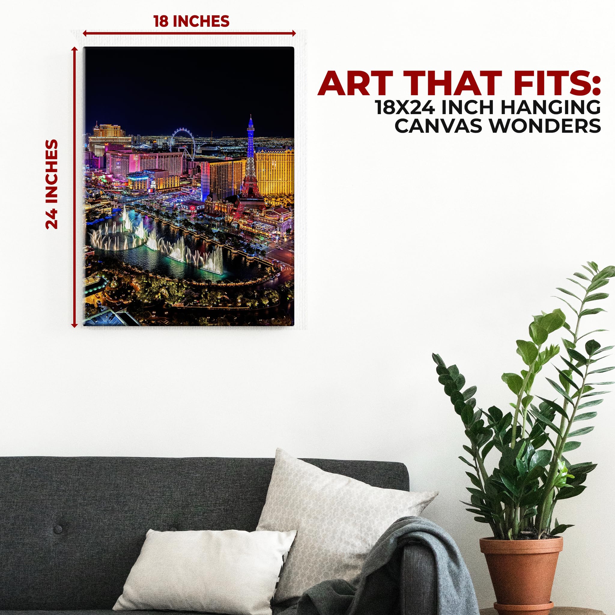 Las Vegas Wall Canvas Set of 1