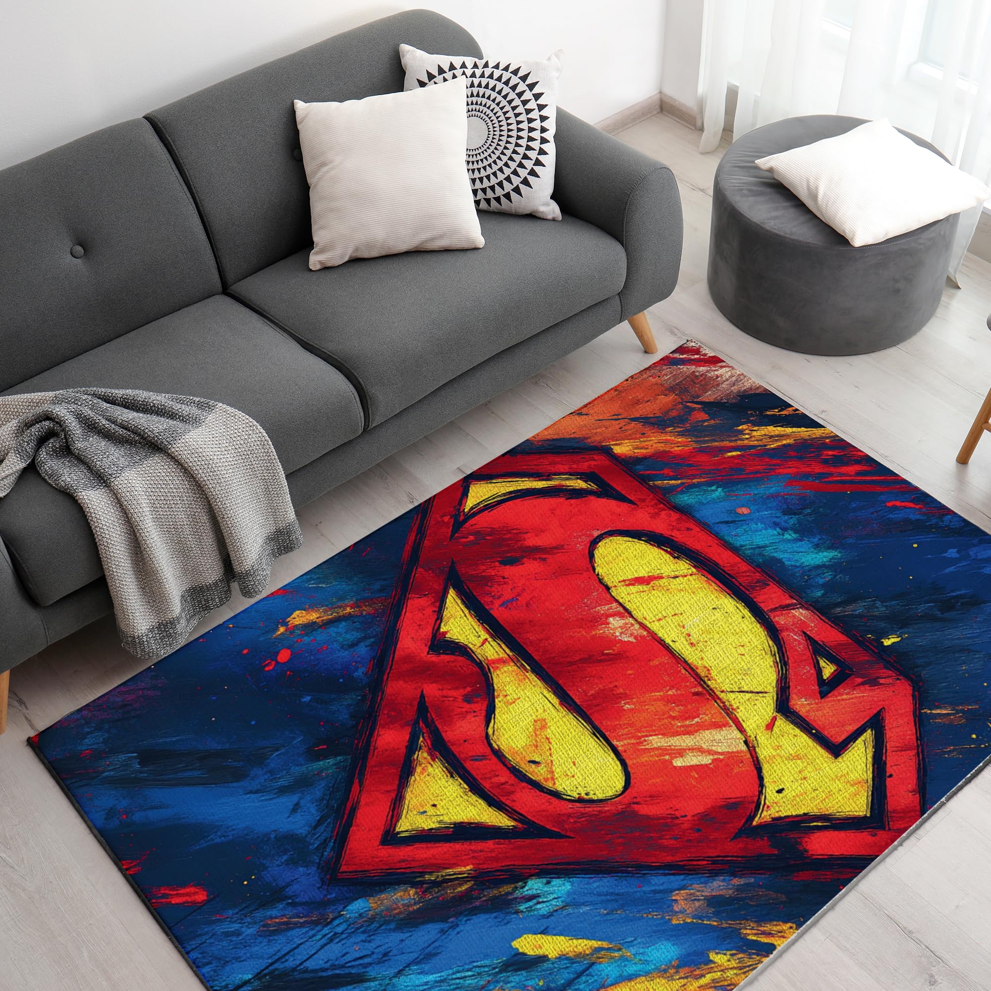 Superman Inspired Decor Rug- 62x40 inches