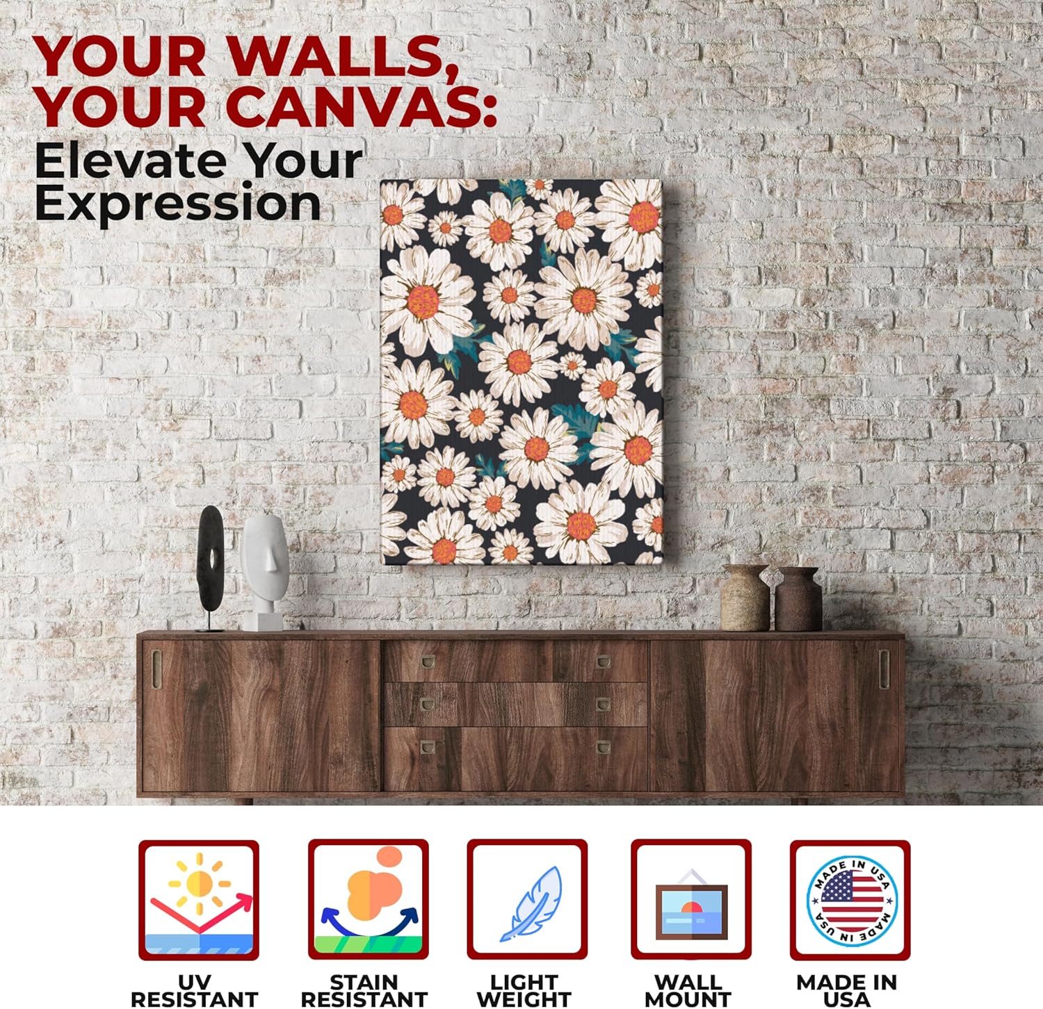 Daisy Wall Canvas Set of 1