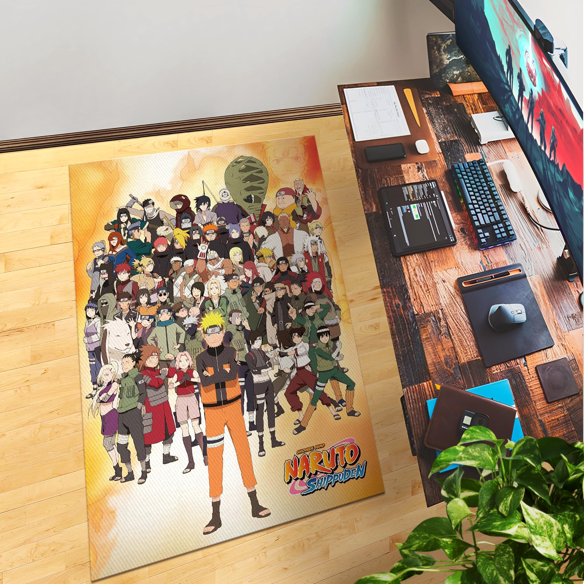 Naruto, Friends & Enemies Decor Rug- 62x40 inches