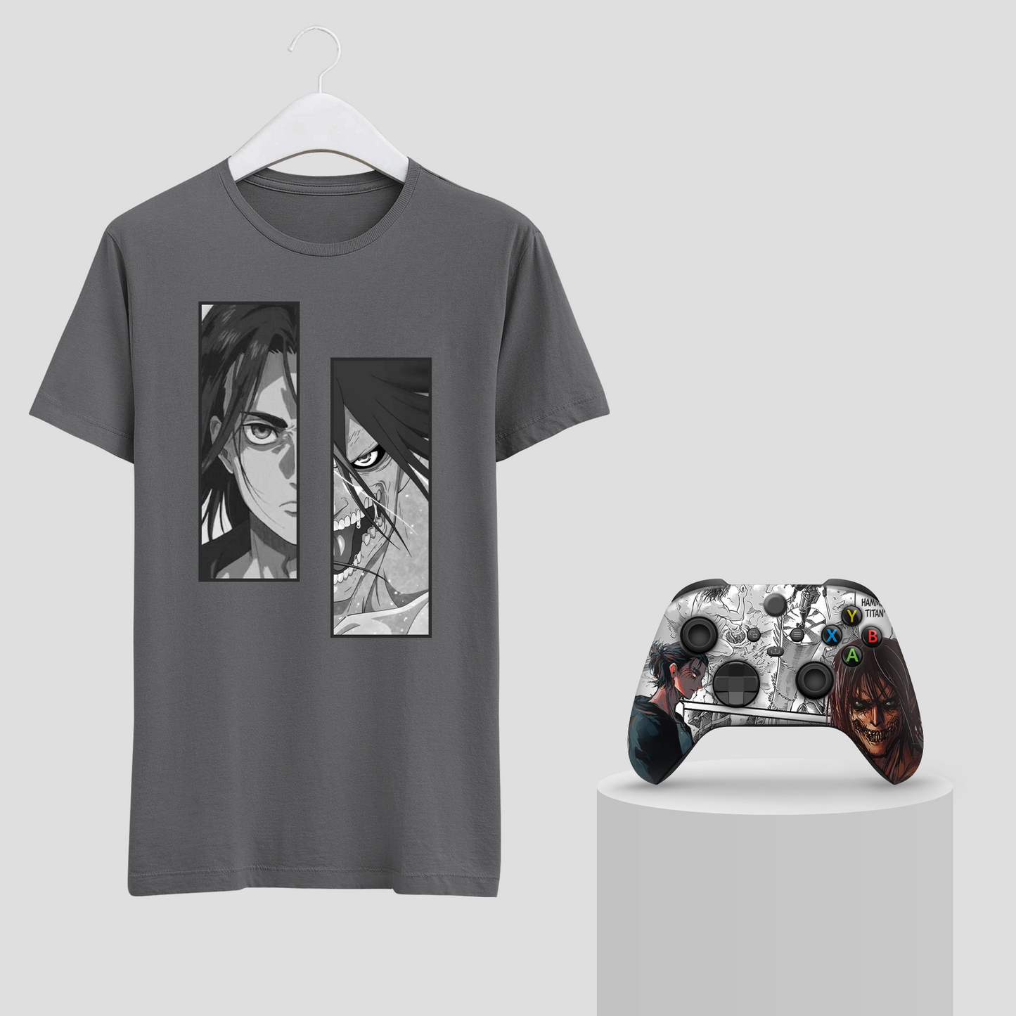 Attack on Titan Bundle – T-Shirt & Xbox Series X Controller Gray