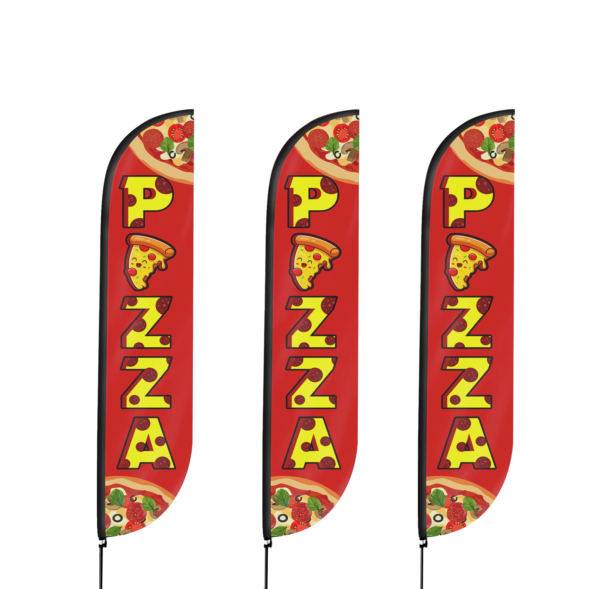 Feather Flag + Pole set 3 Pieces Feather Flag / Swooper Flag