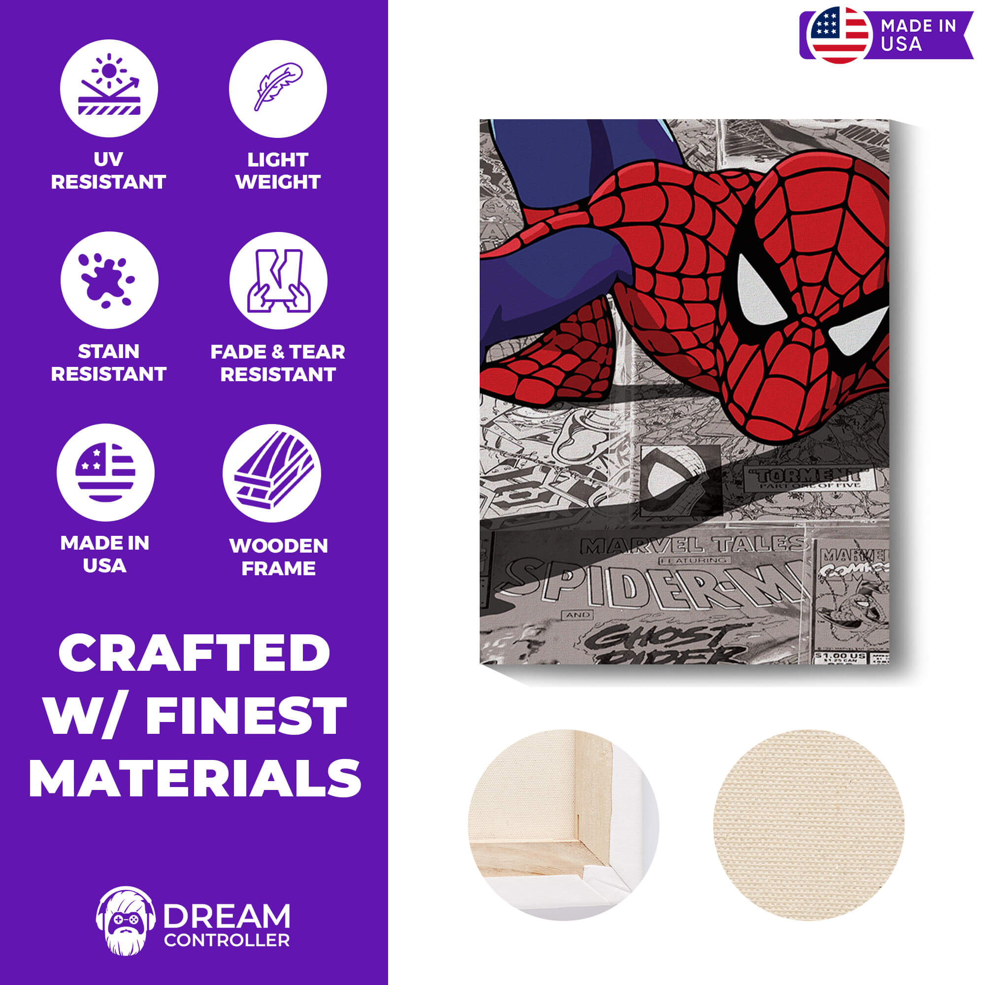 Spiderman Wall Canvas -Bring Spiderman's Action to Your Wall