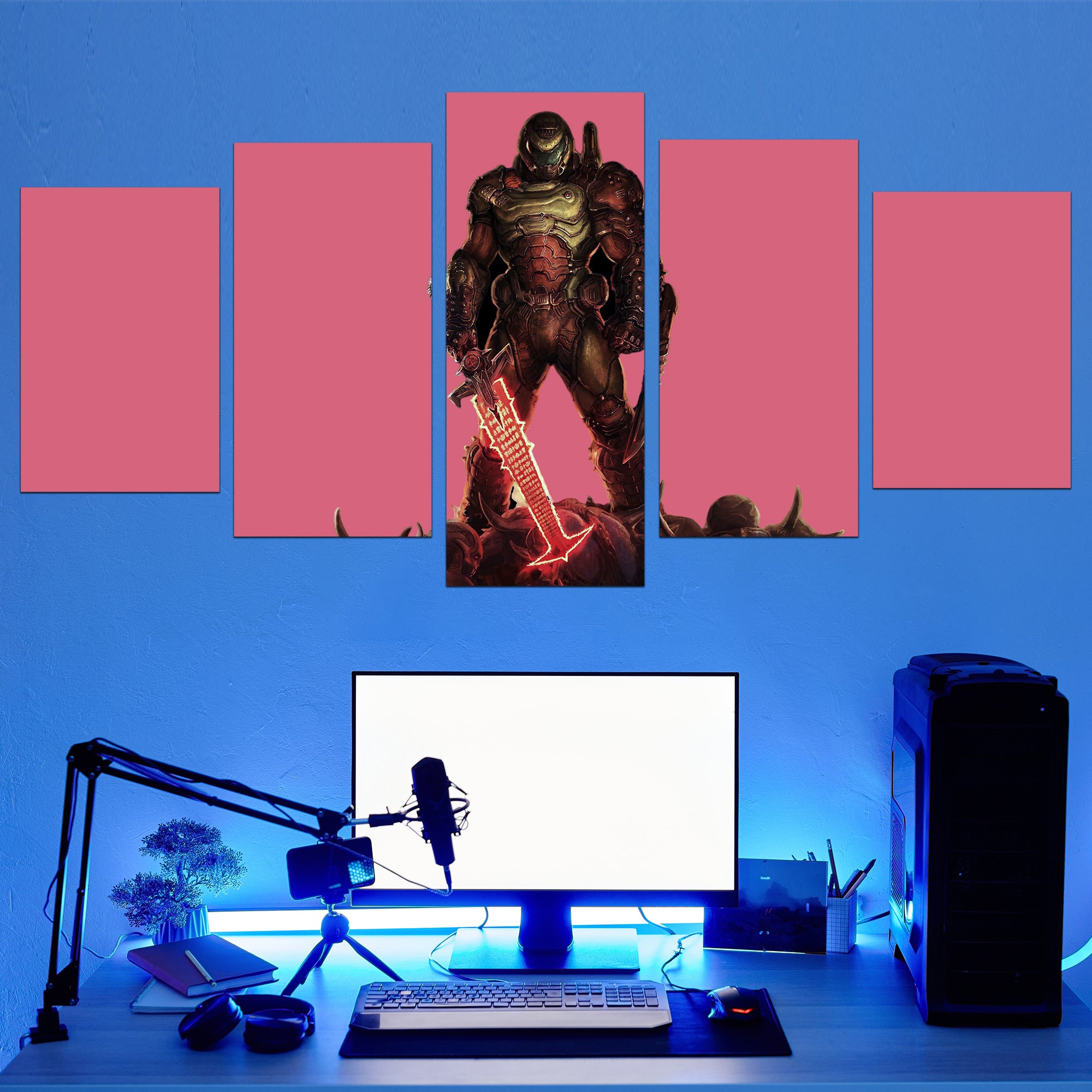Doom Eternal-Inspired Wall Canvas Set -  Stunning Artwork, Premium Canvas, Immersive Doom Theme
