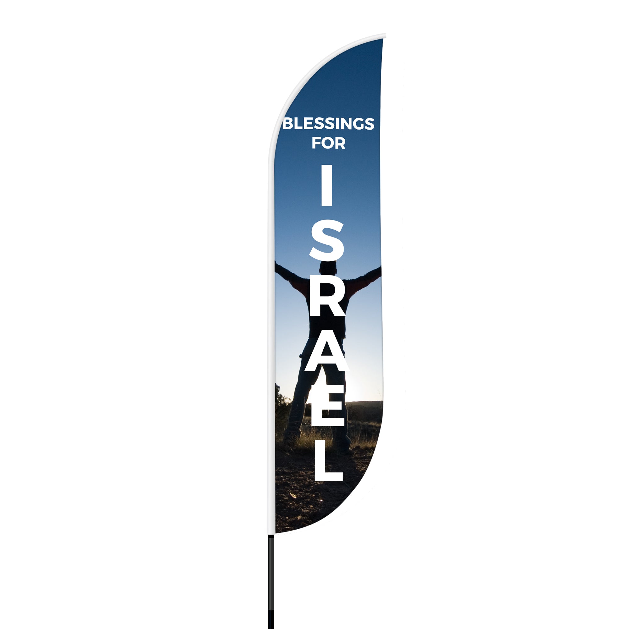 Blessings for Israel Feather Flag - Spiritual Symbolism