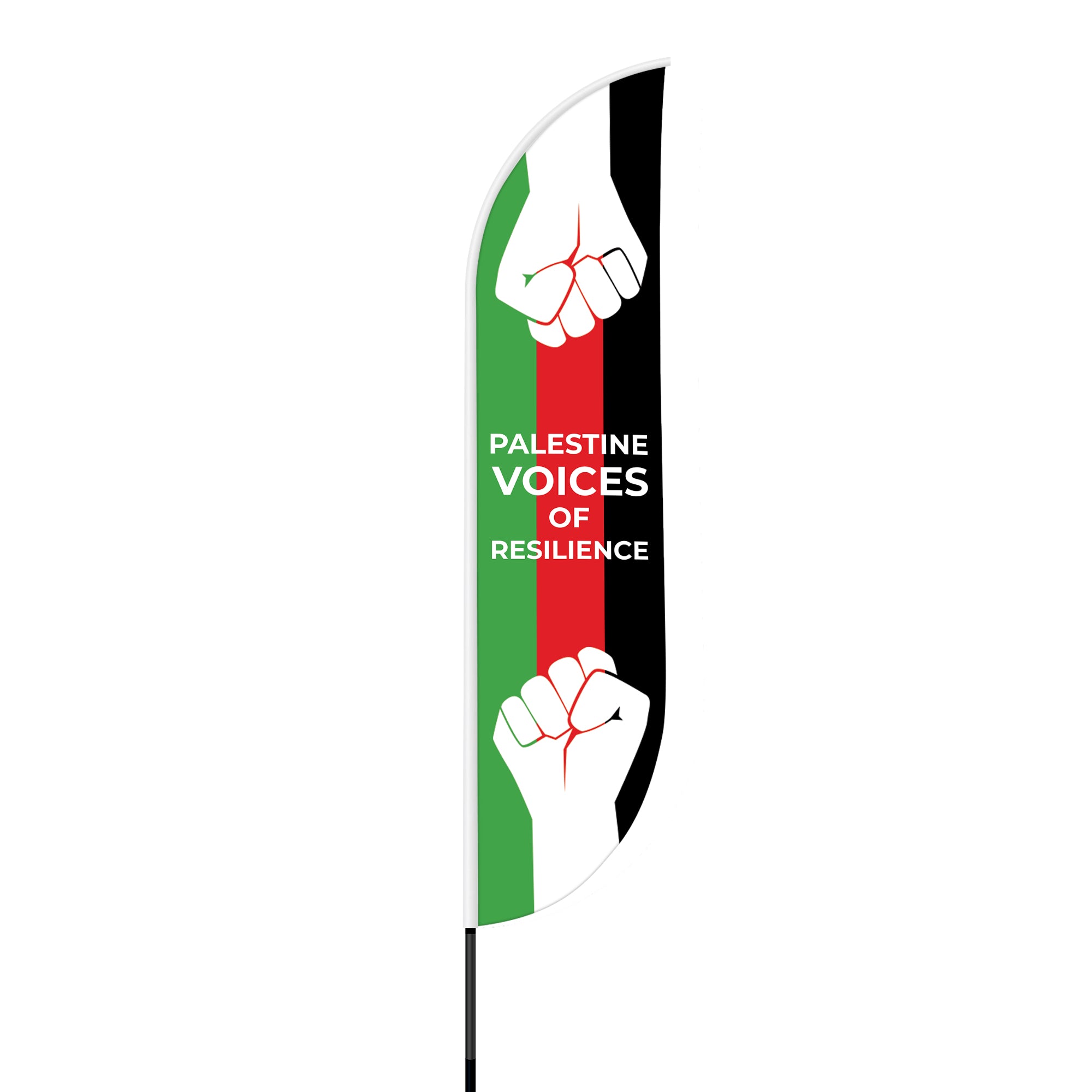 Palestine Voices of Resilience - Feather Flag
