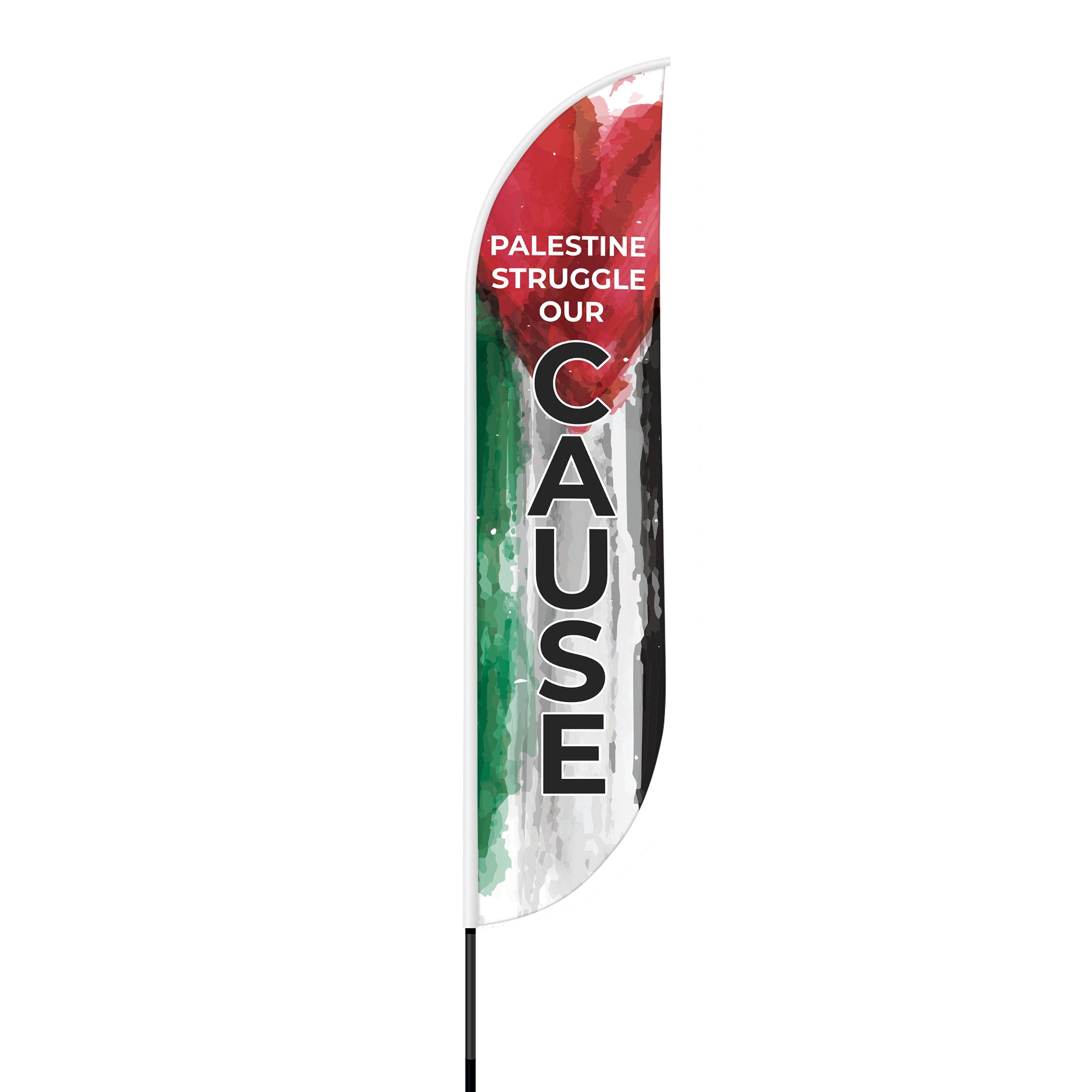 'Palestine's Struggle, Our Cause' Feather Flag – Premium Quality and Versatility