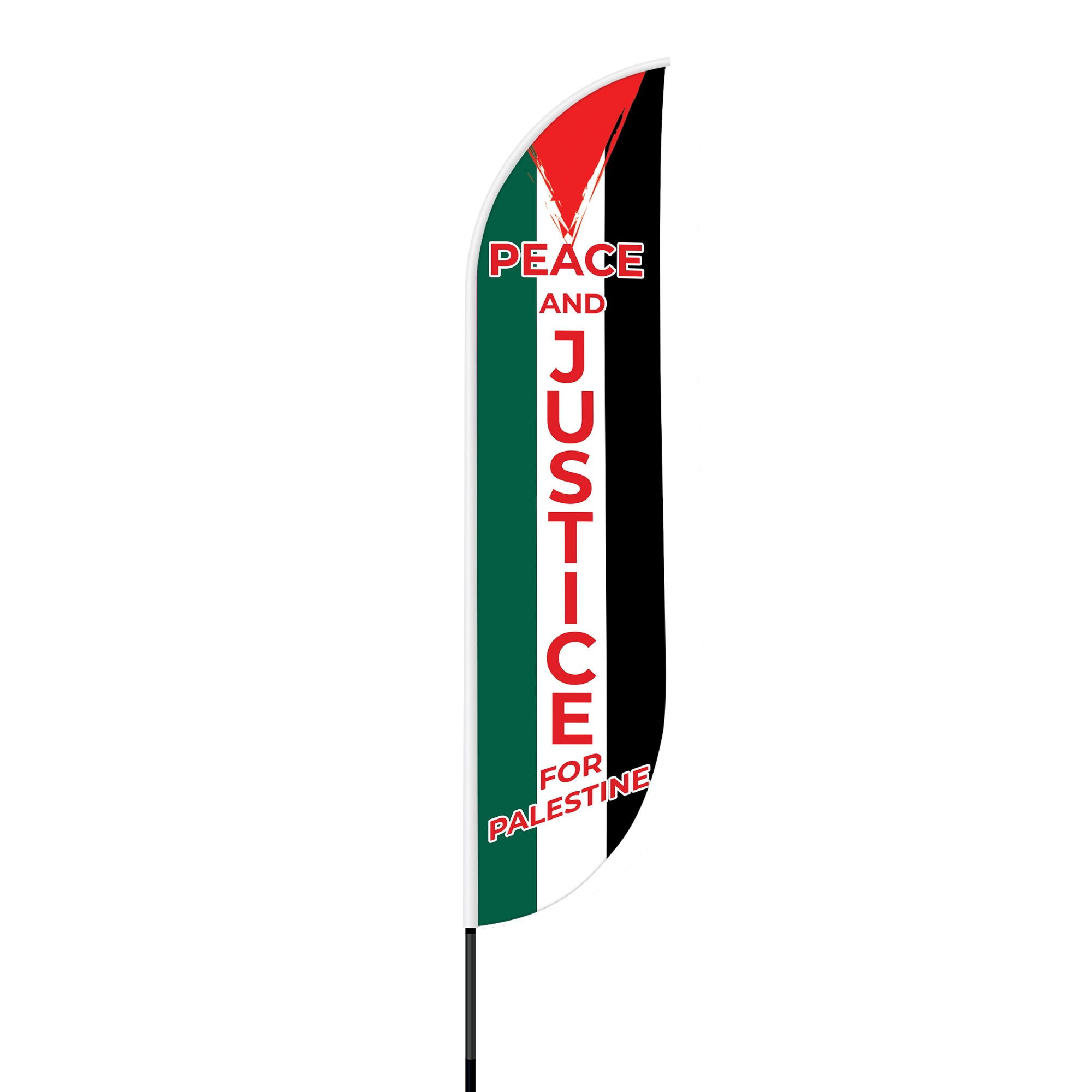 Peace and Justice Palestine Feather Flag -  Symbolizes Unity
