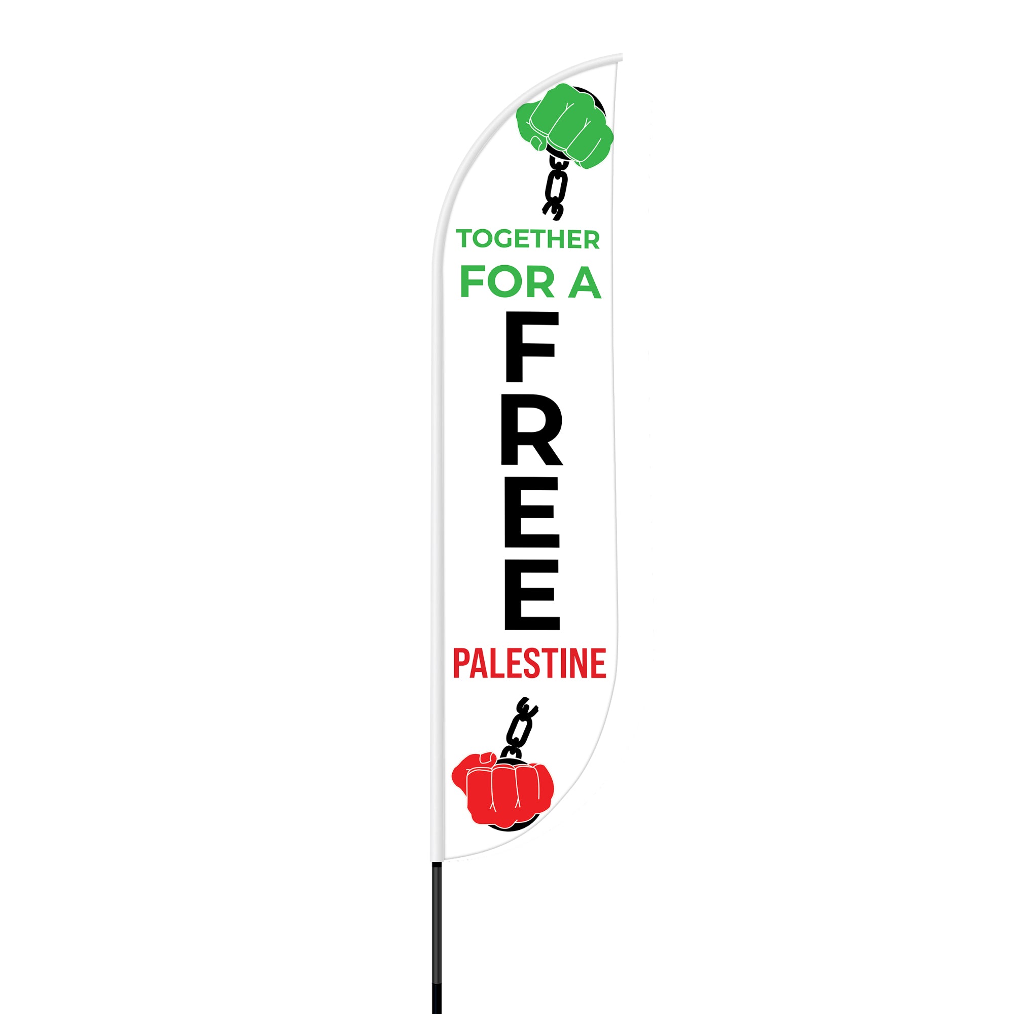 Free Palestine Feather Flag - Lightweight & Portable, UV-Resistant Printing, Easy Setup