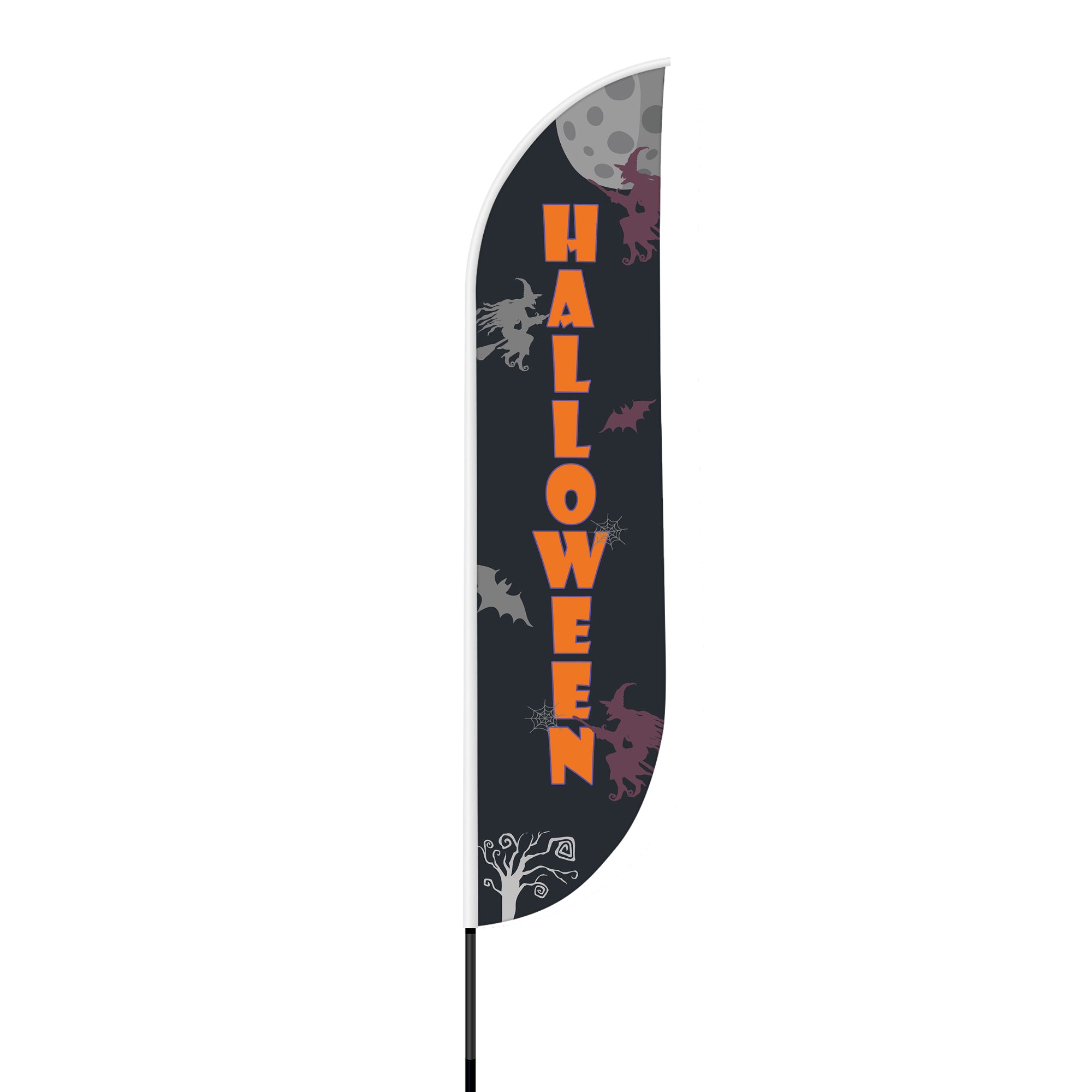 Halloween Witches Feather Flag -  A Glowing Nighttime Wonder