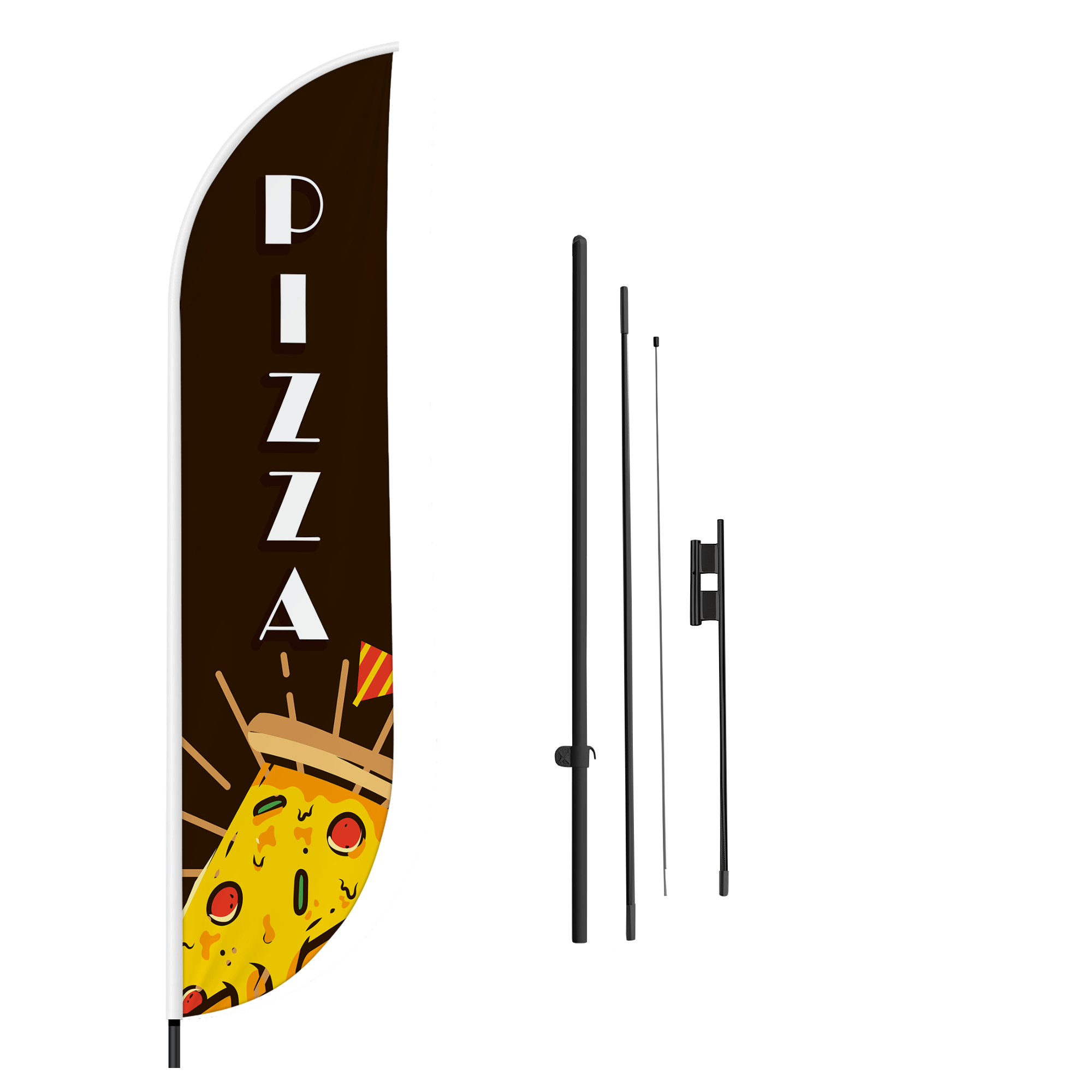 Pizza 2 Feather Flag / Swooper Flag
