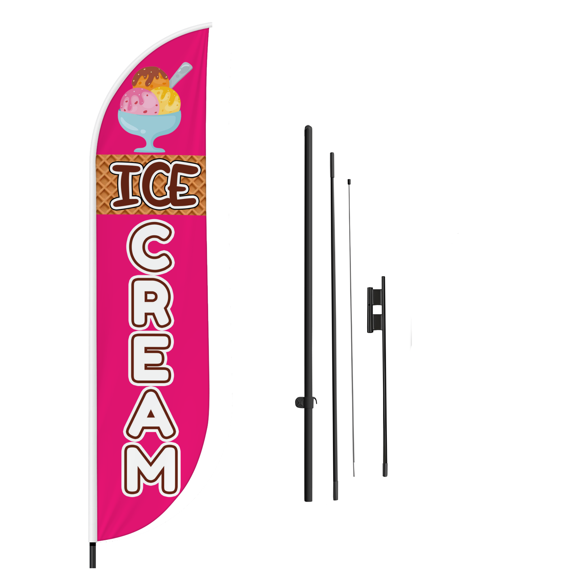 Ice Cream Feather Flag / Swooper Flag