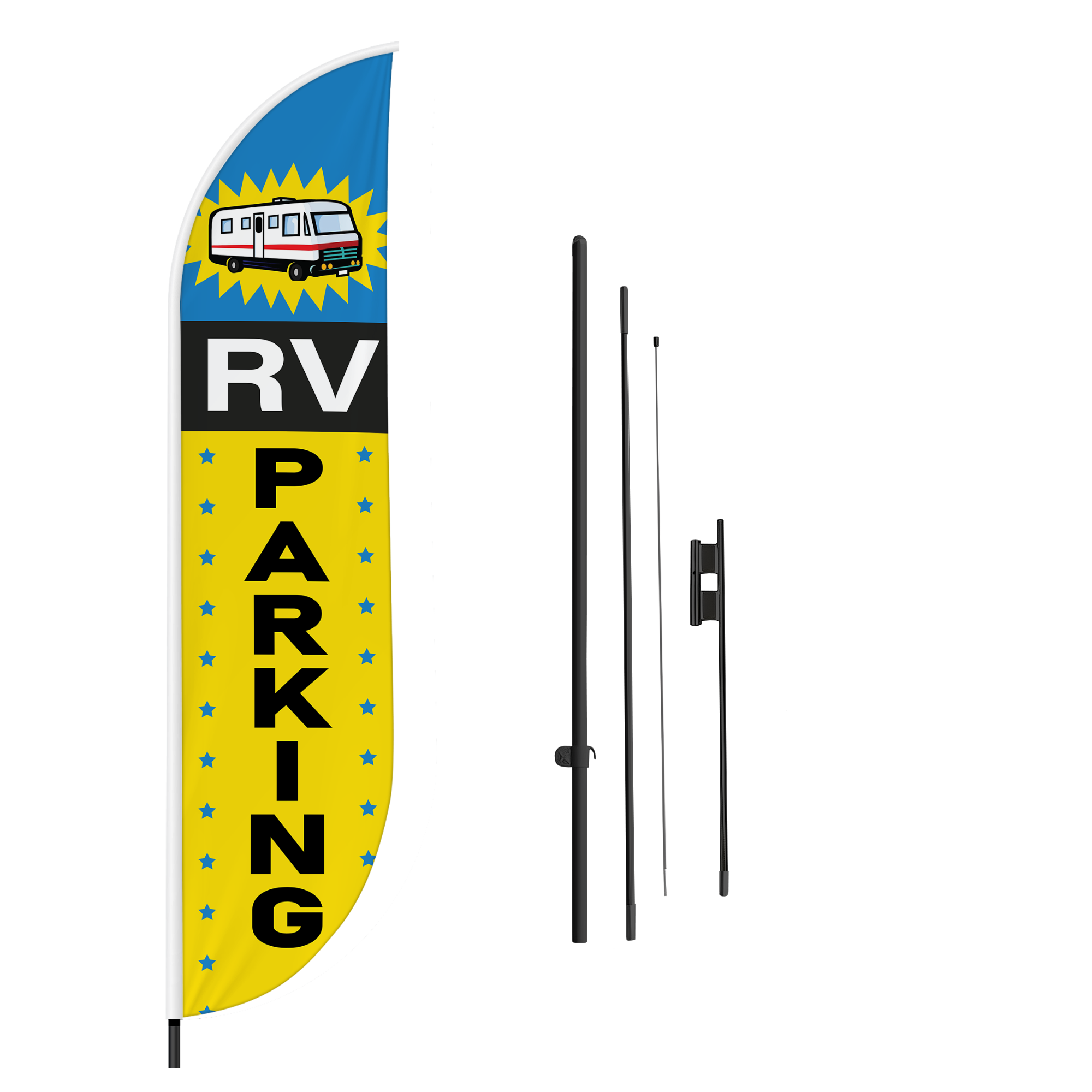 RV Parking Feather Flag / Swooper Flag