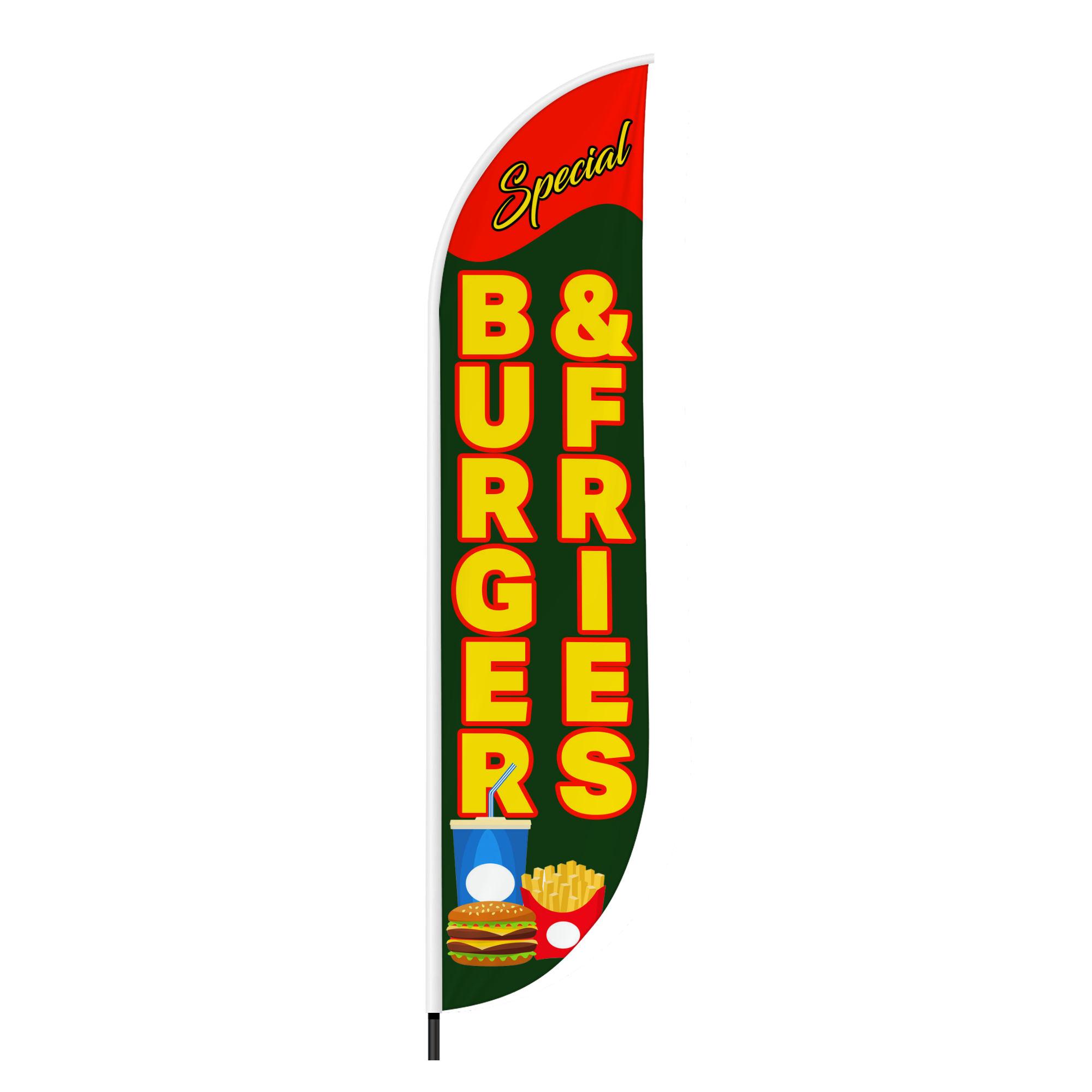 Burger Fries Feather Flag / Swooper Flag