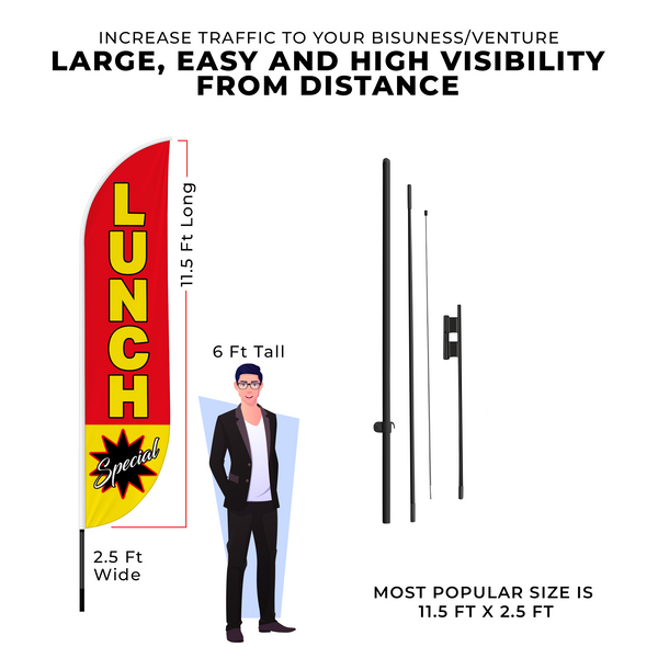 Special Lunch Feather Flag Swooper Flag