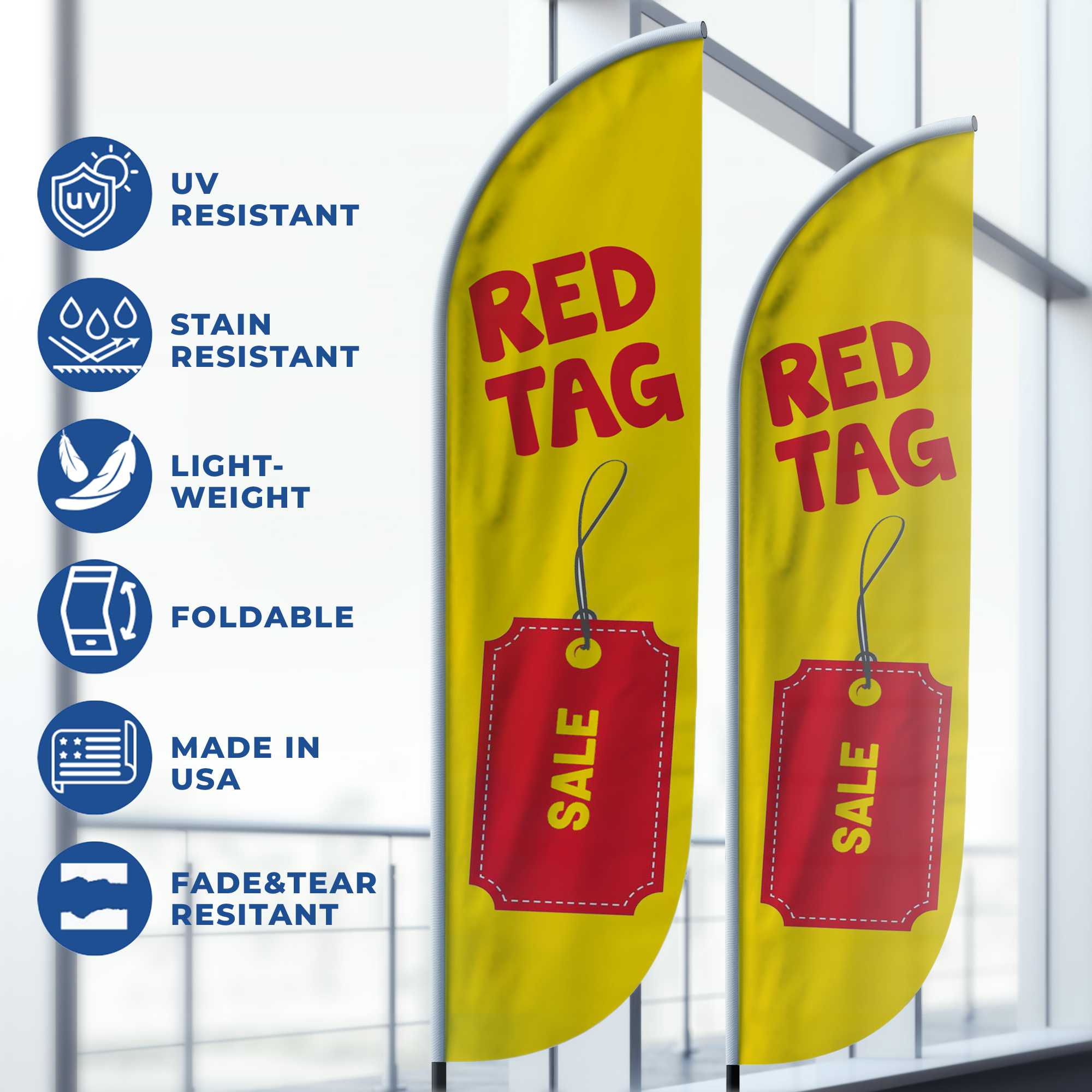 Red Tag Feather Flag / Swooper Flag