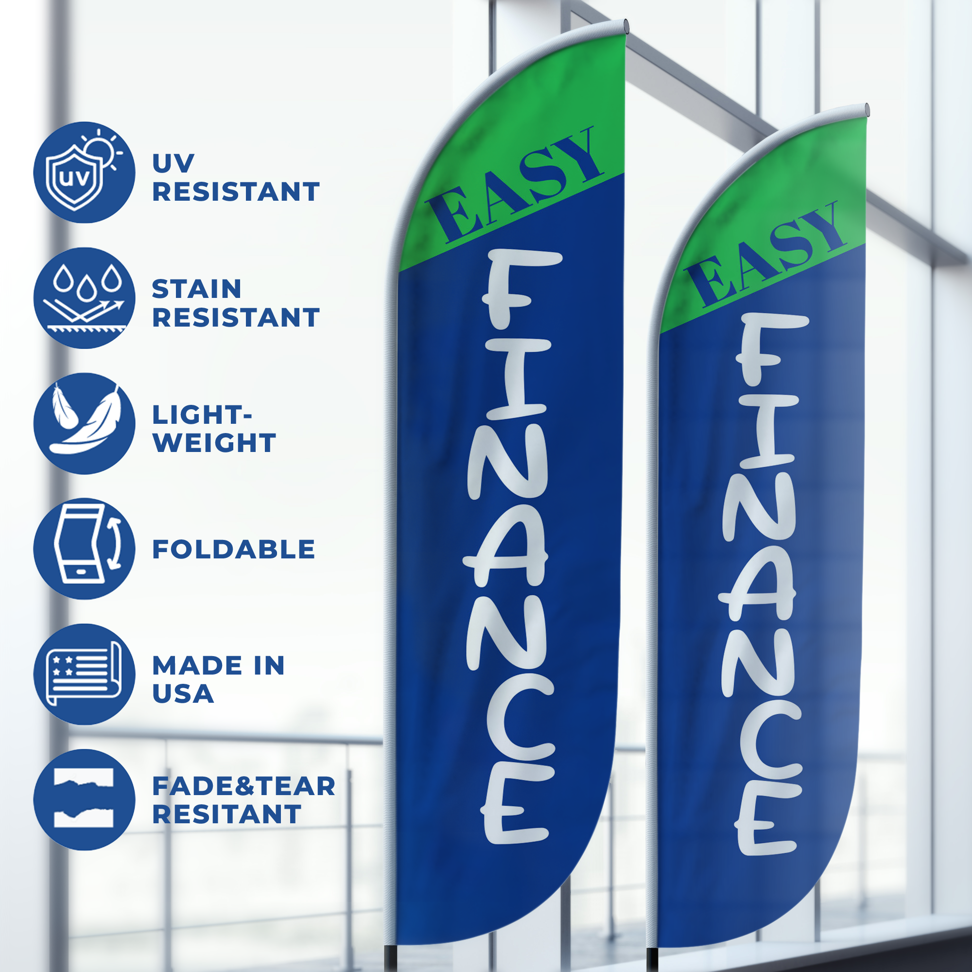 Easy Finance 2 Feather Flag / Swooper Flag