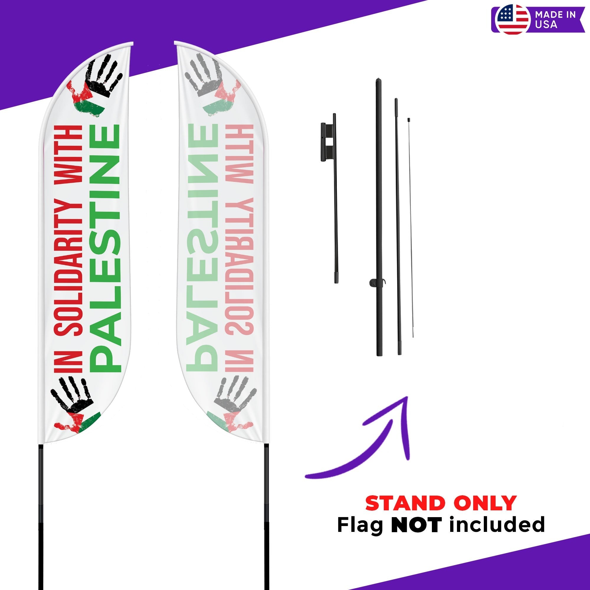In Solidarity with Palestine - Feather Flag