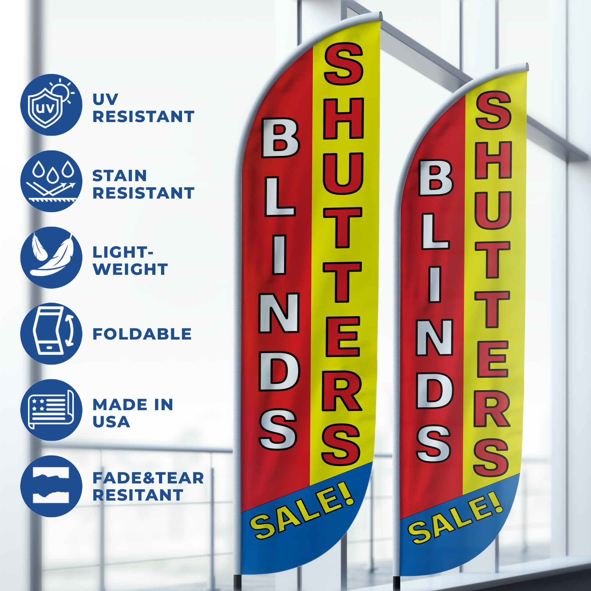 Blinds Sale Feather Flag / Swooper Flag