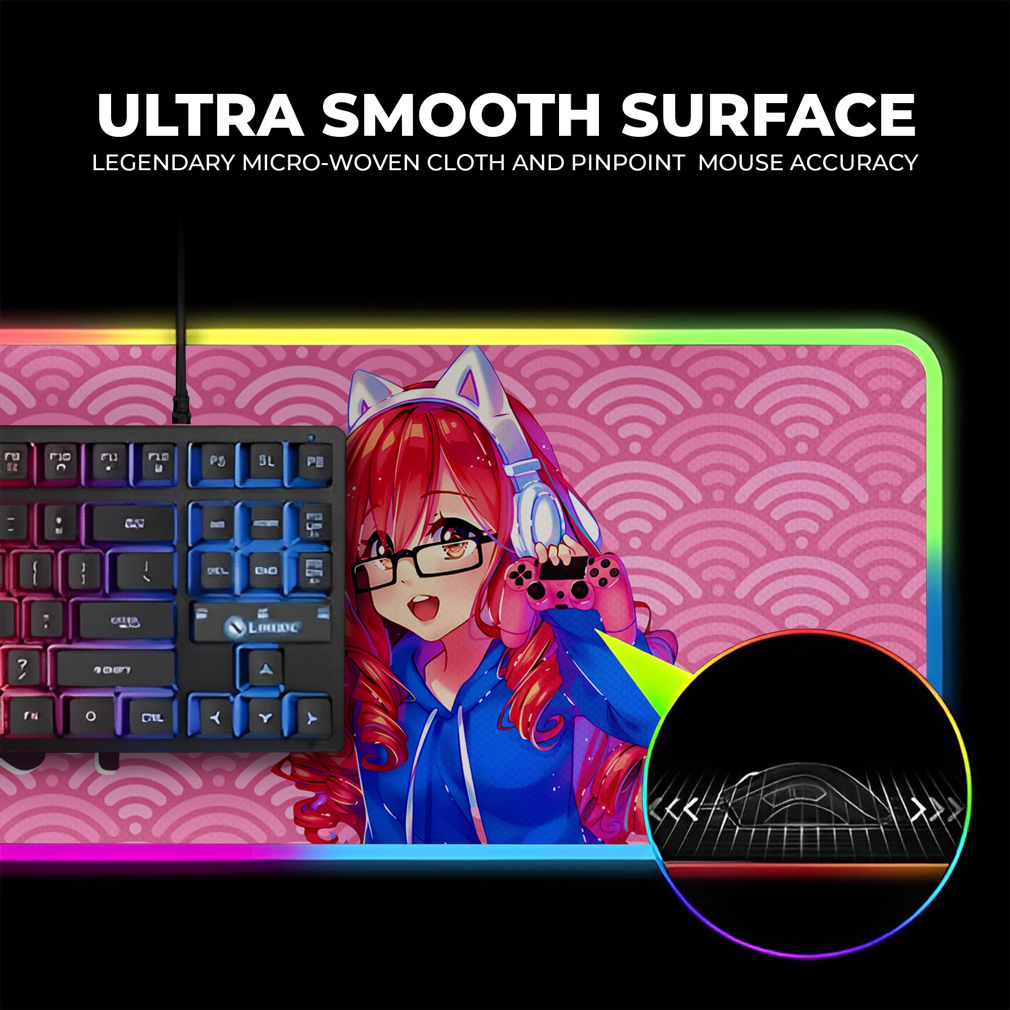 Gamer Girl inspired Custom Gaming Mouse Pad