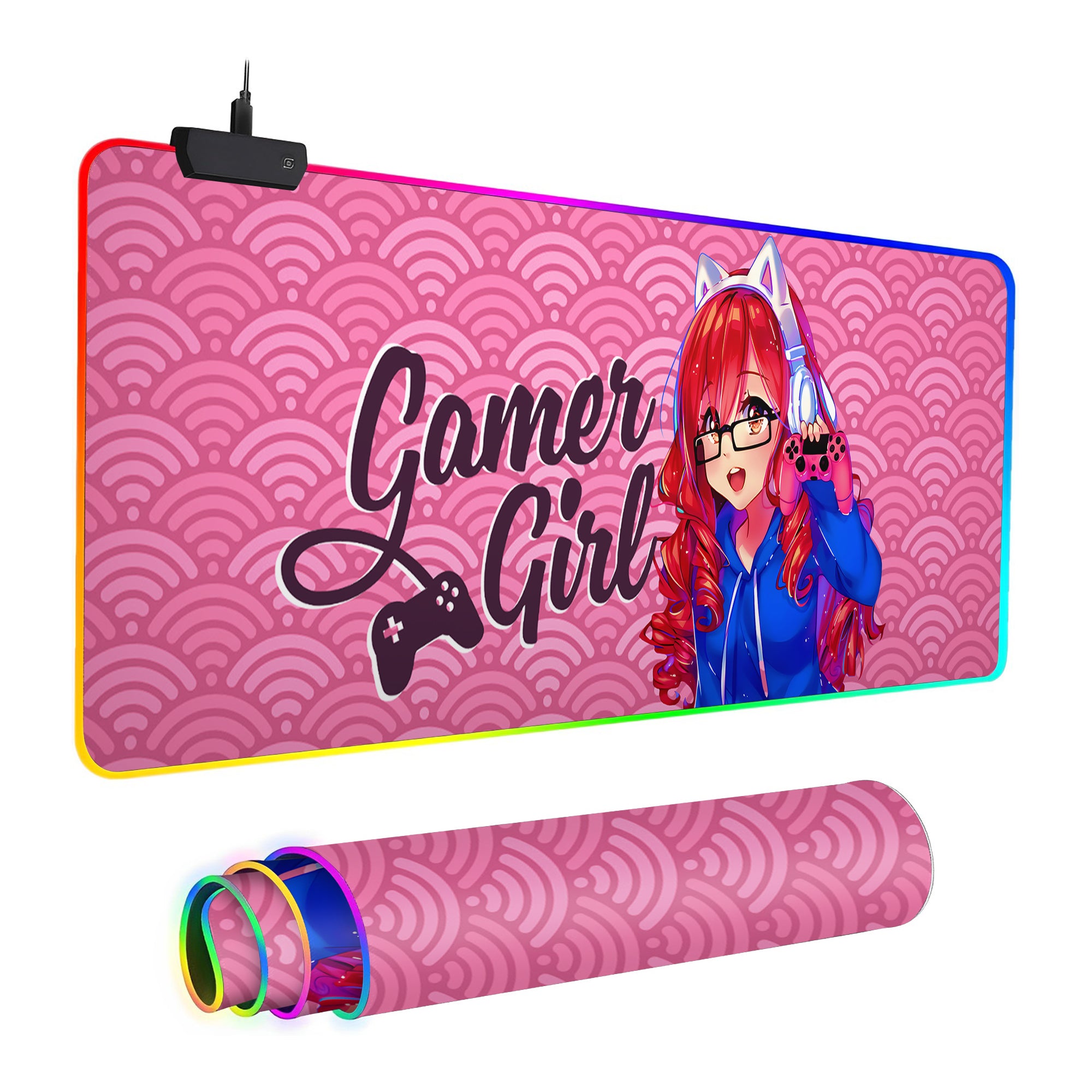 Gamer Girl inspired Custom Gaming Mouse Pad