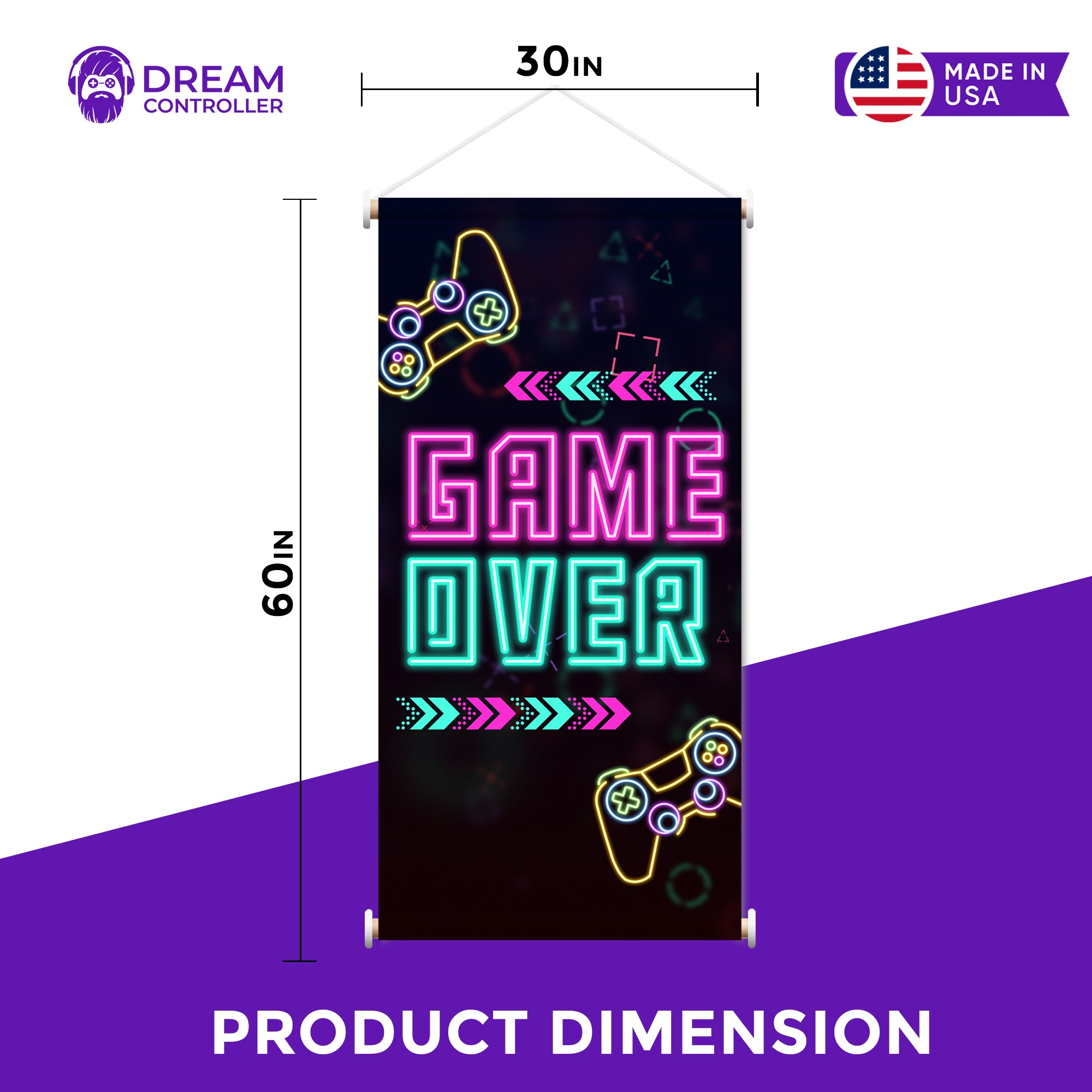 Game Over Hanging Wall Banner