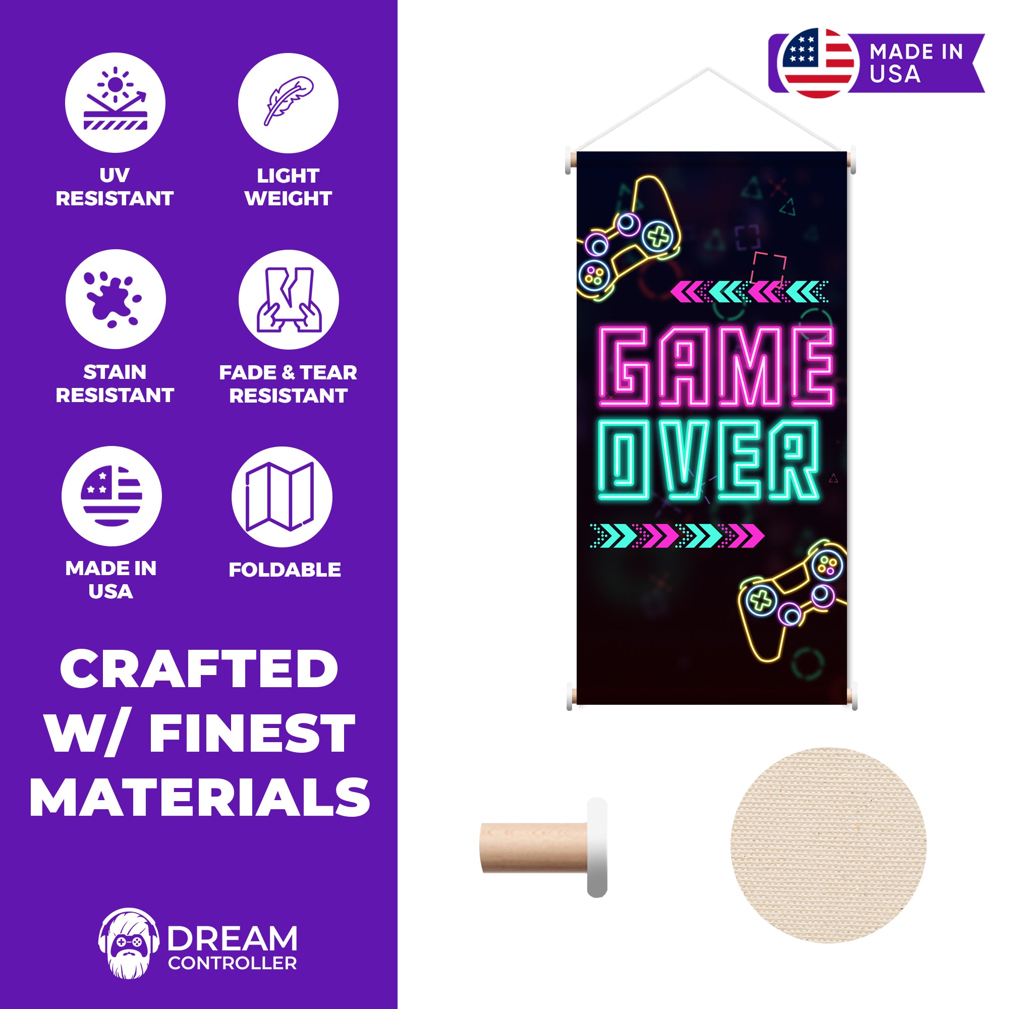 Game Over Hanging Wall Banner