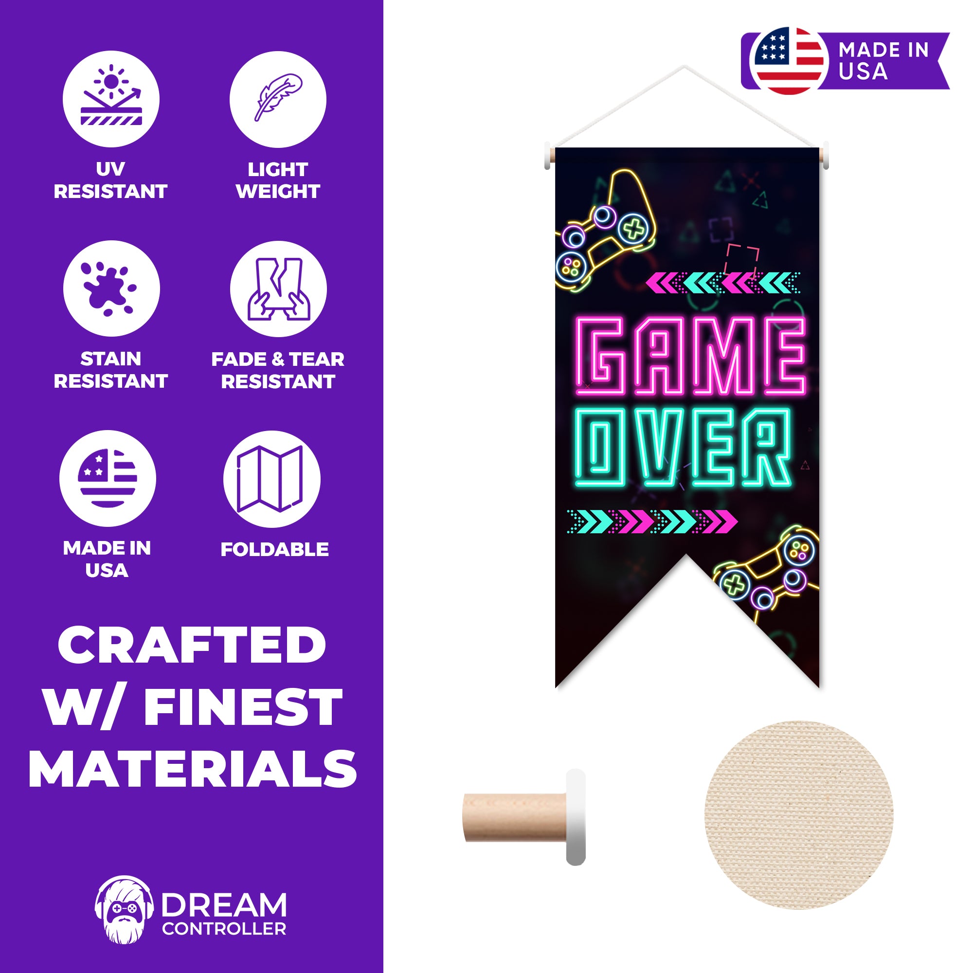 Game Over Hanging Wall Banner