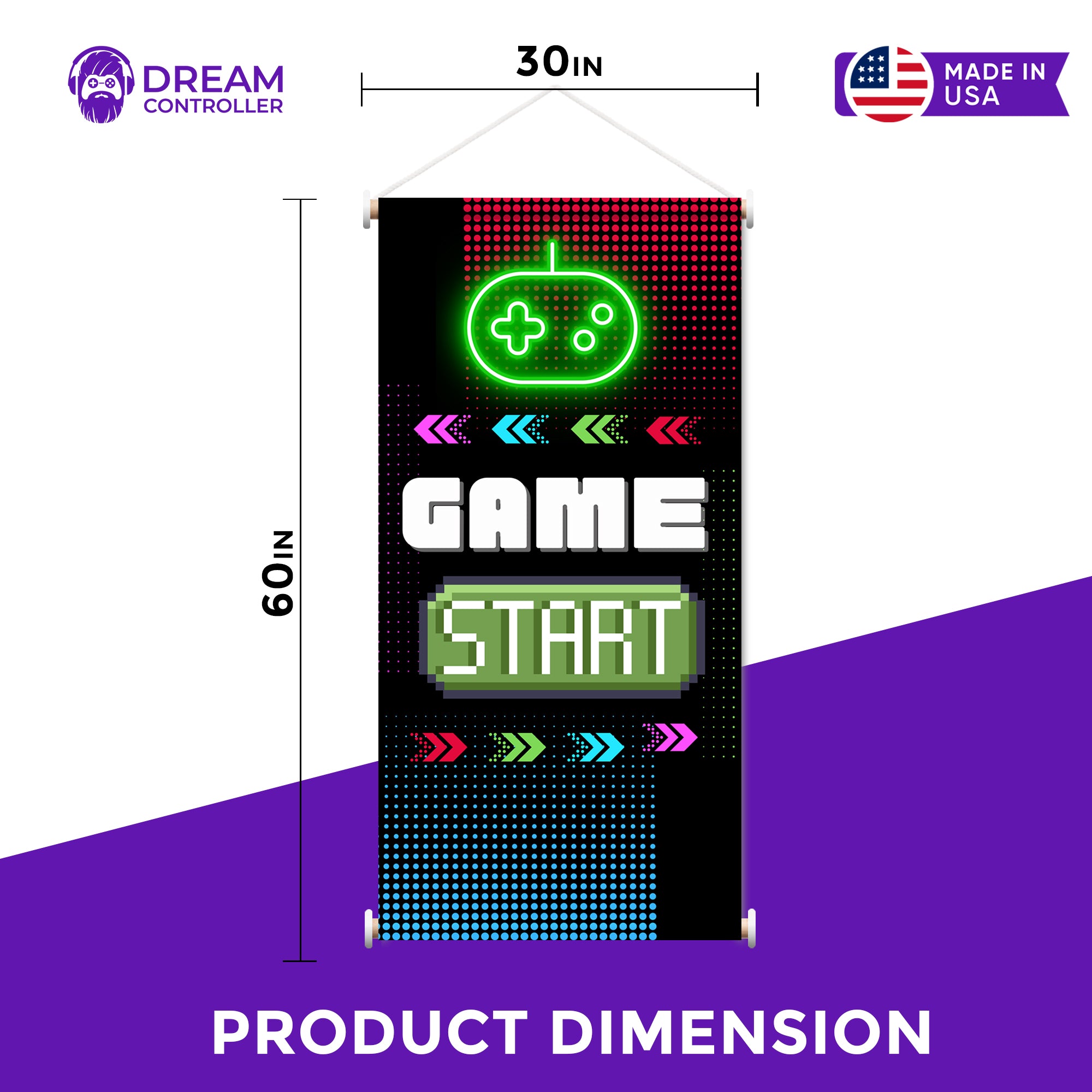 Game Start Hanging Wall Banner