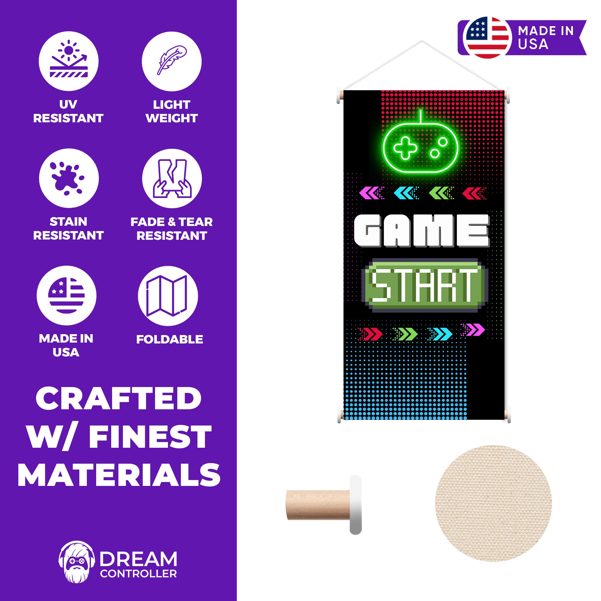 Game Start Hanging Wall Banner