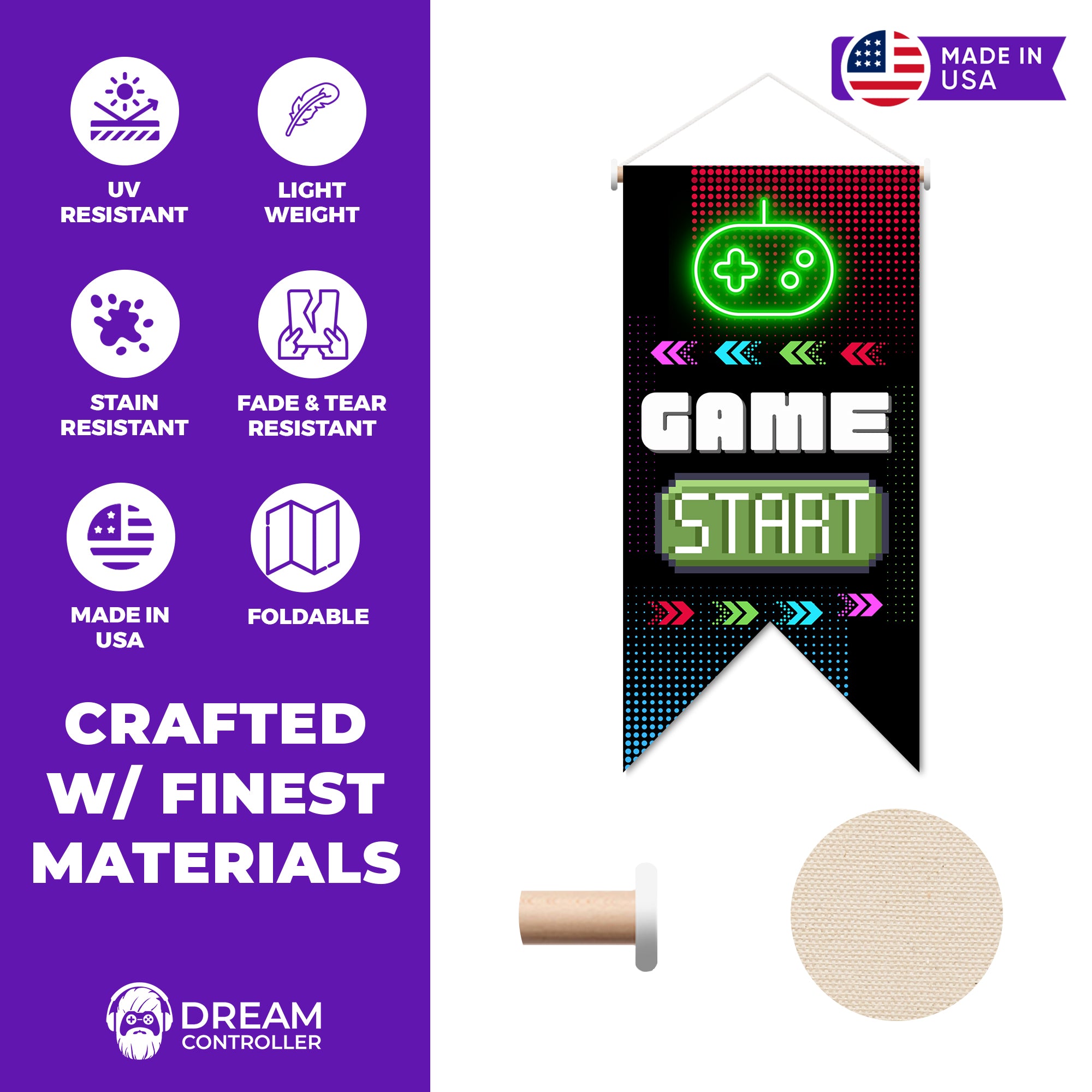 Game Start Hanging Wall Banner