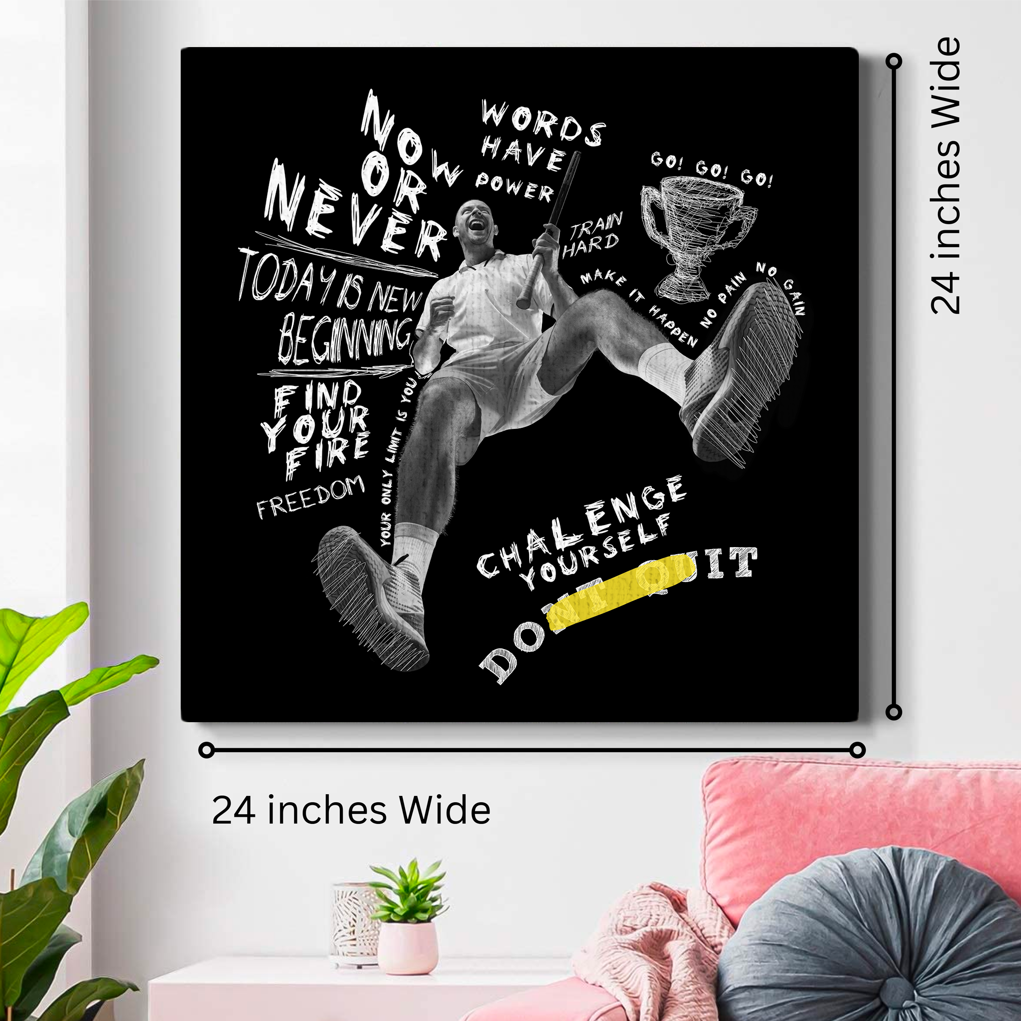 Tennis Quote Wall Canvas 1 Piece