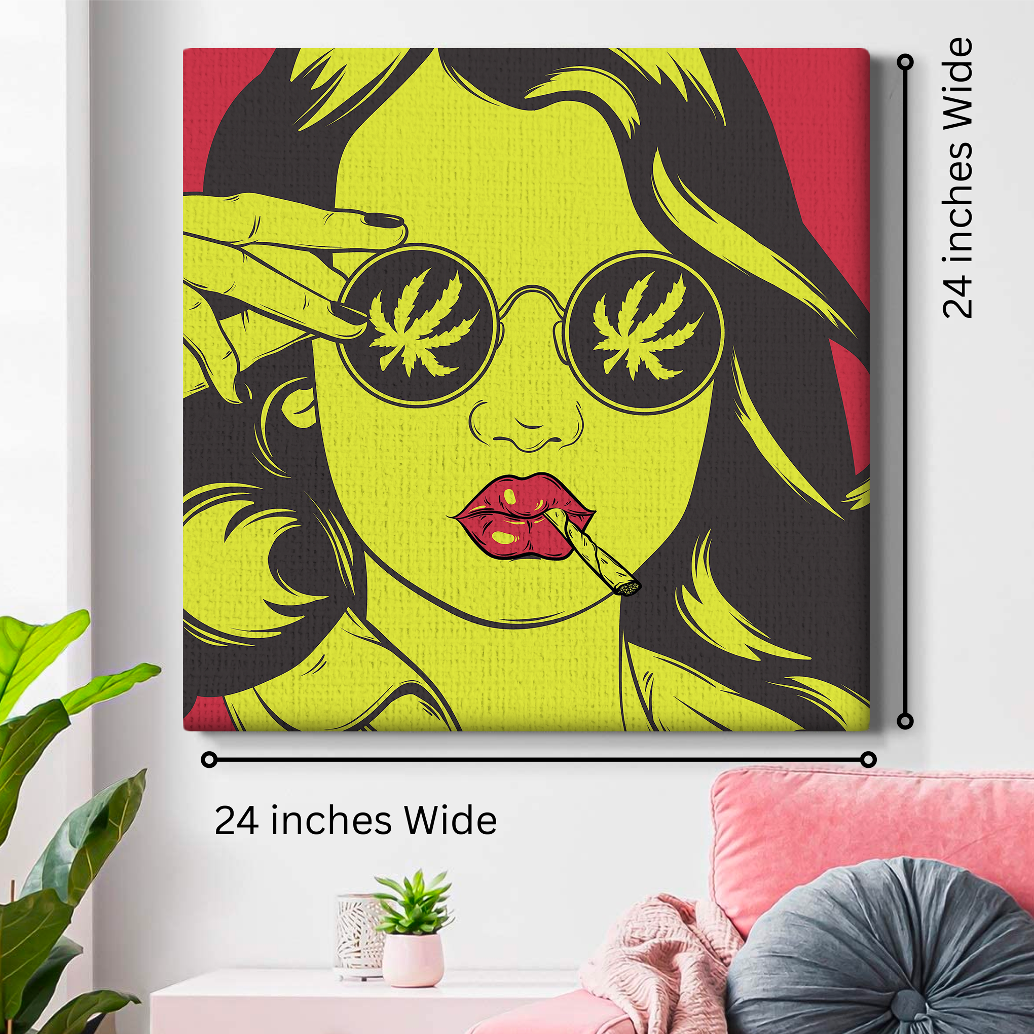 Girl Smoking Weed Wall Canvas 1 Piece