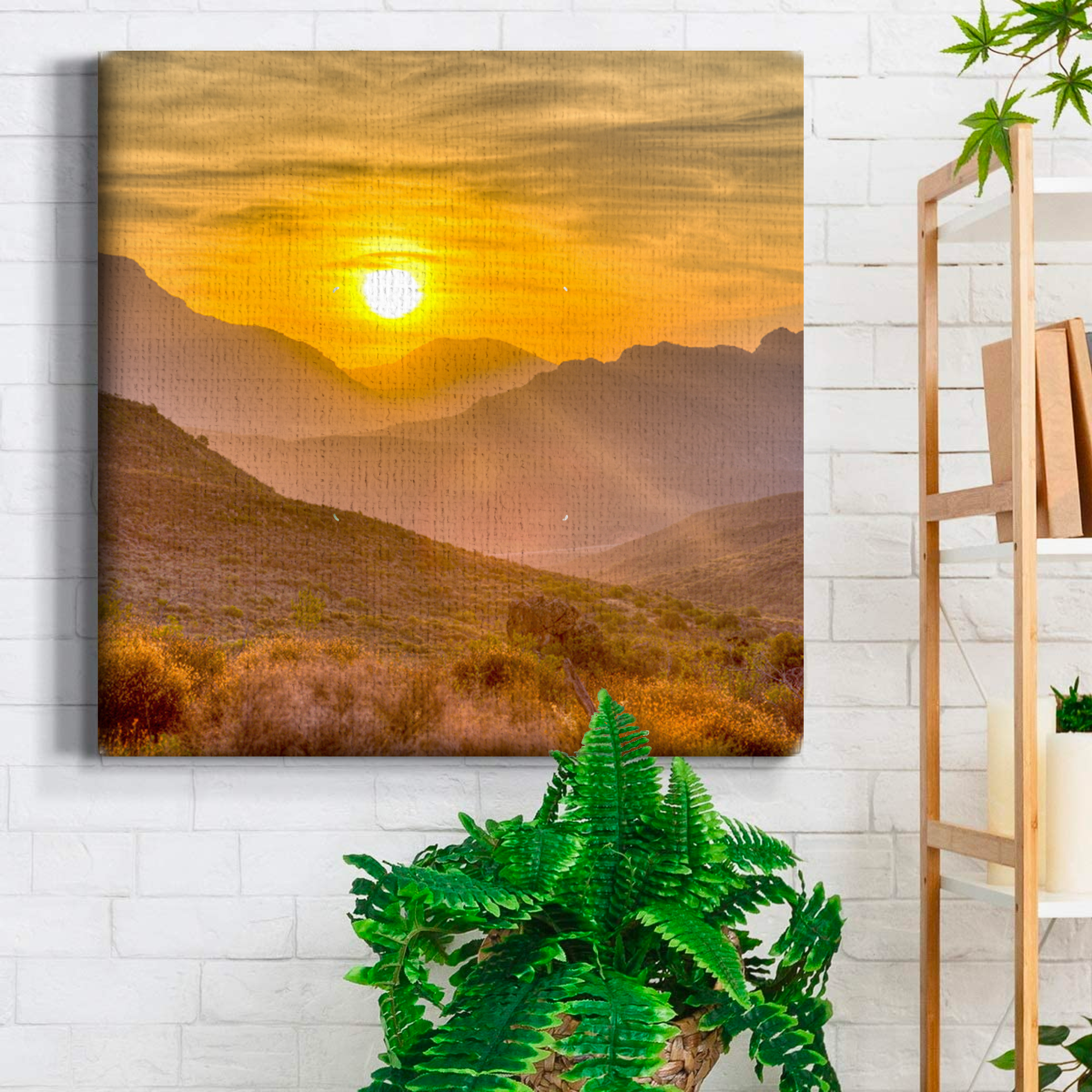 Sunrise Mountain Wall Canvas 1 Piece
