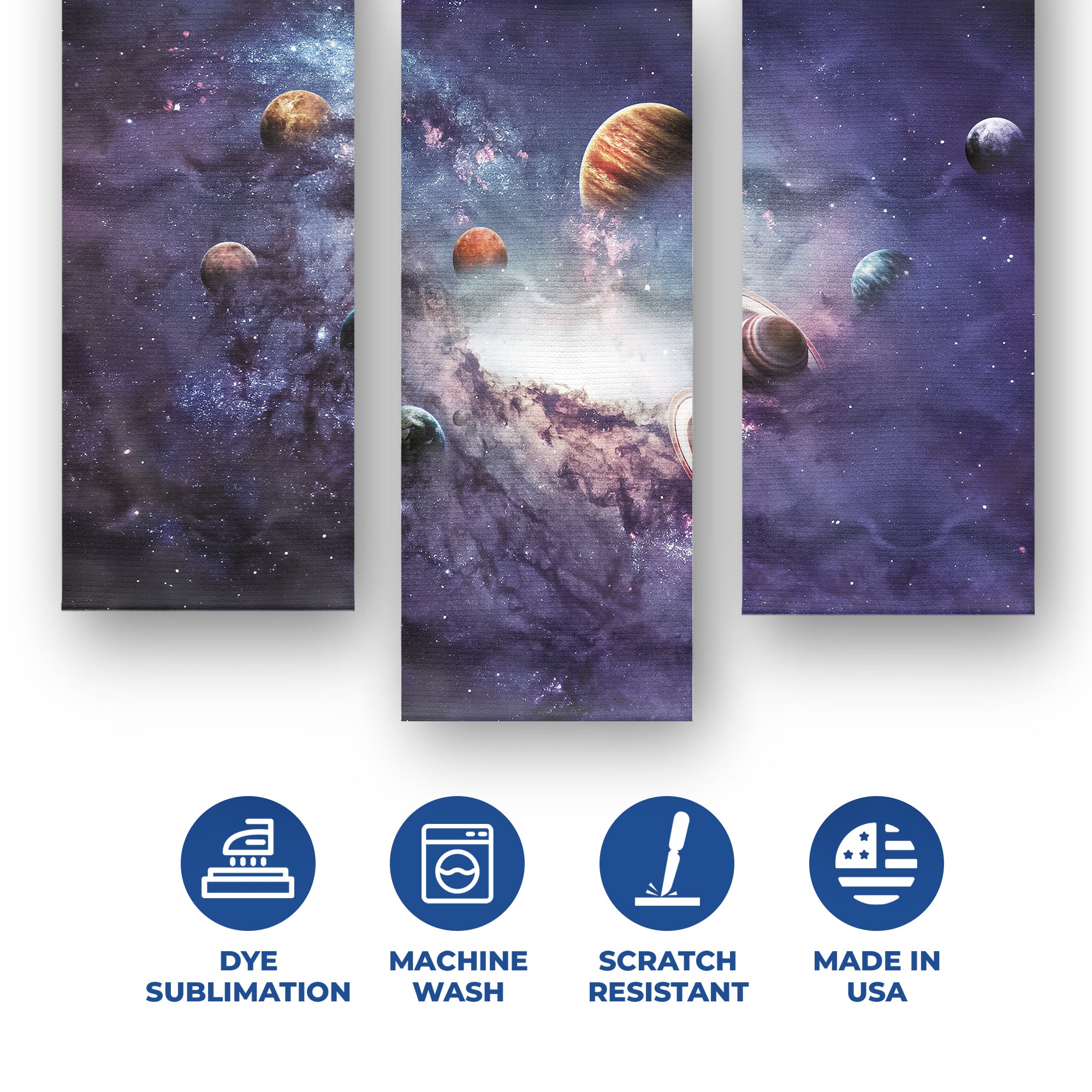 Solar System Set of 3 Modern Canvas Art
