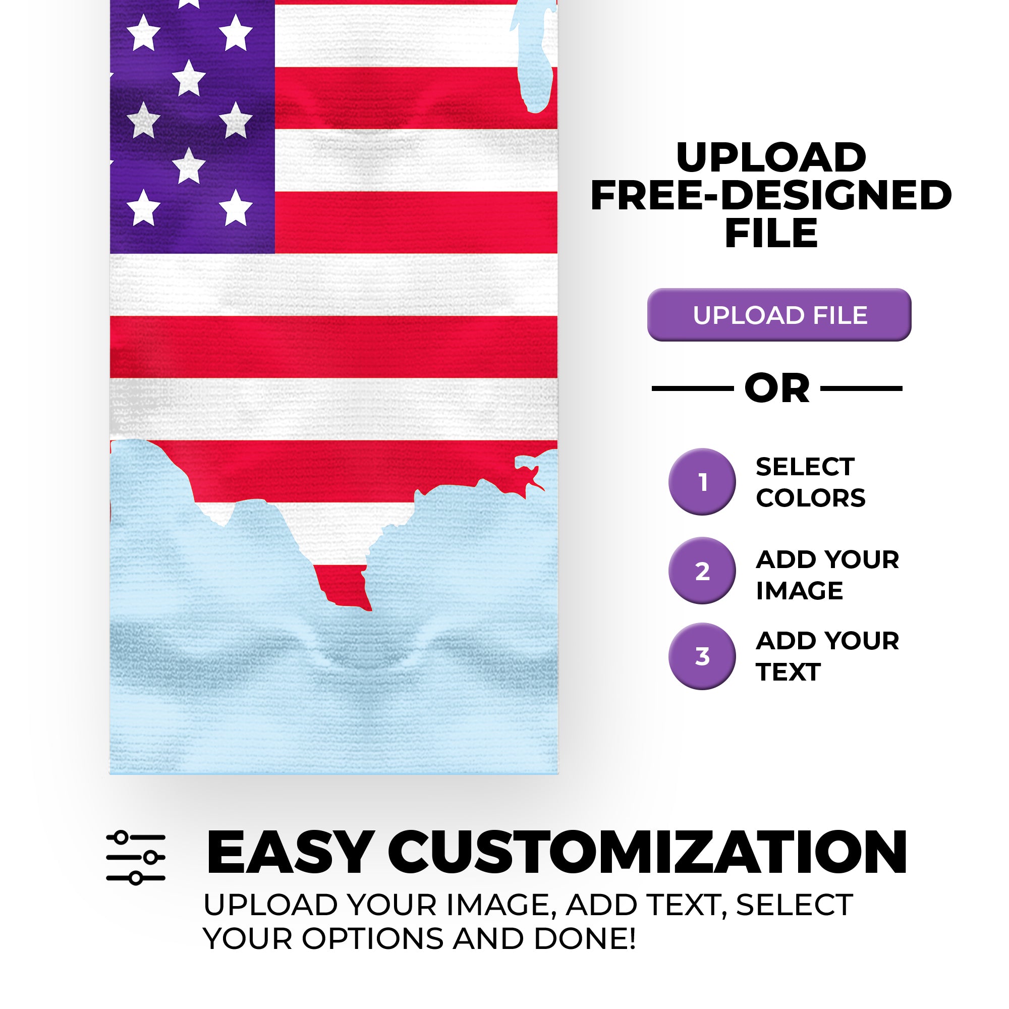 USA Map Set of 3 Custom Canvas Wall Art