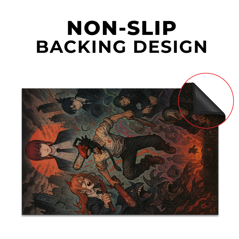 Chainsaw Man Inspired Decor Rug- 62x40 inches