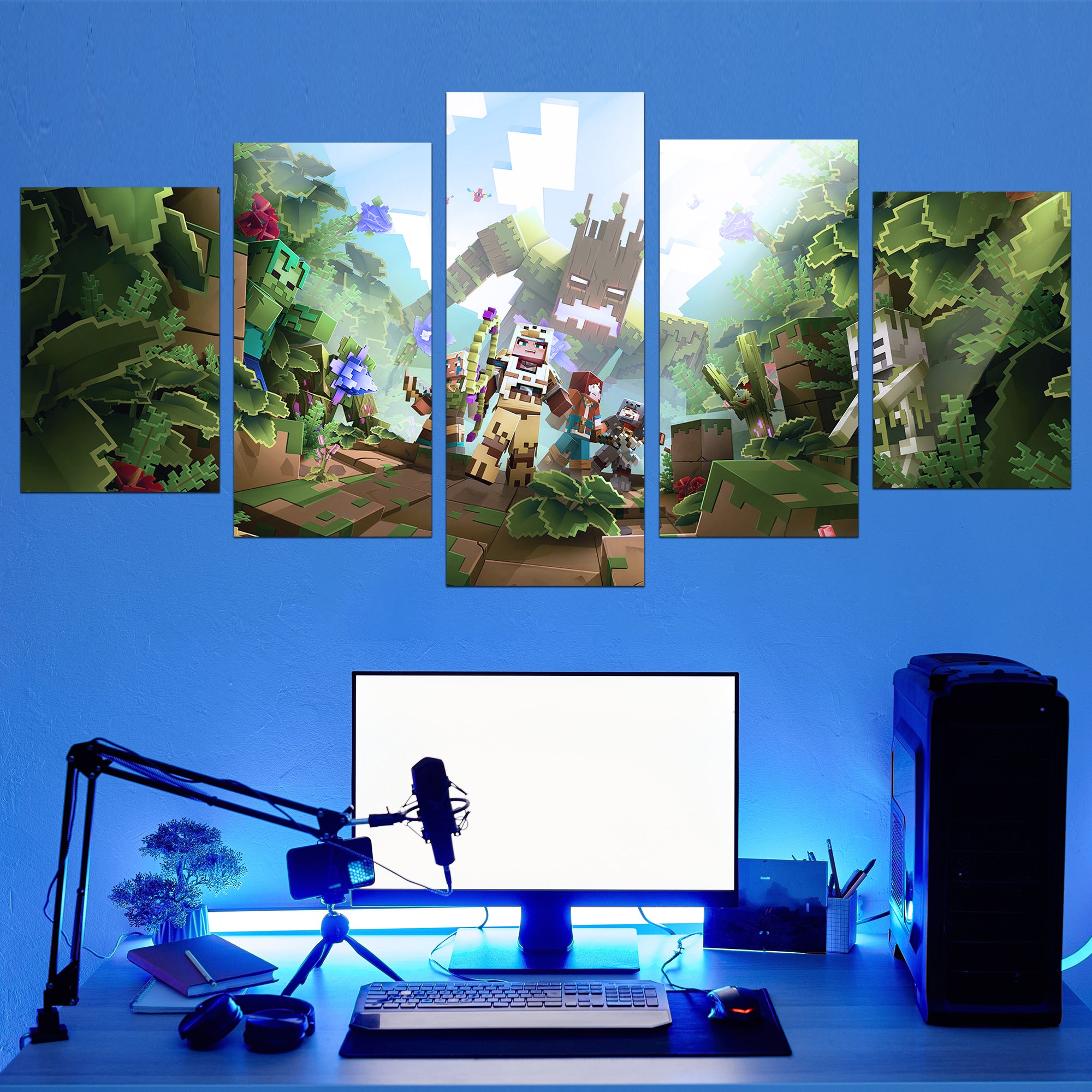 Minecraft Inspired Wall Canvas Set - Pixel-Perfect Designs, Premium Canvas Material, Easy Installation
