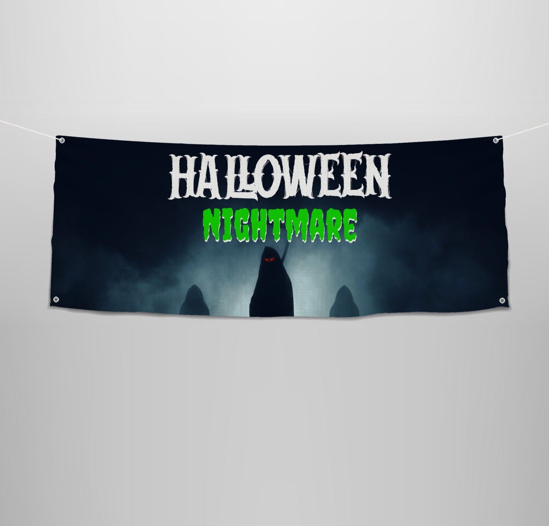 Halloween Nightmare Large Banner - Eerie Design, Easy Installation, Multiple Size Options