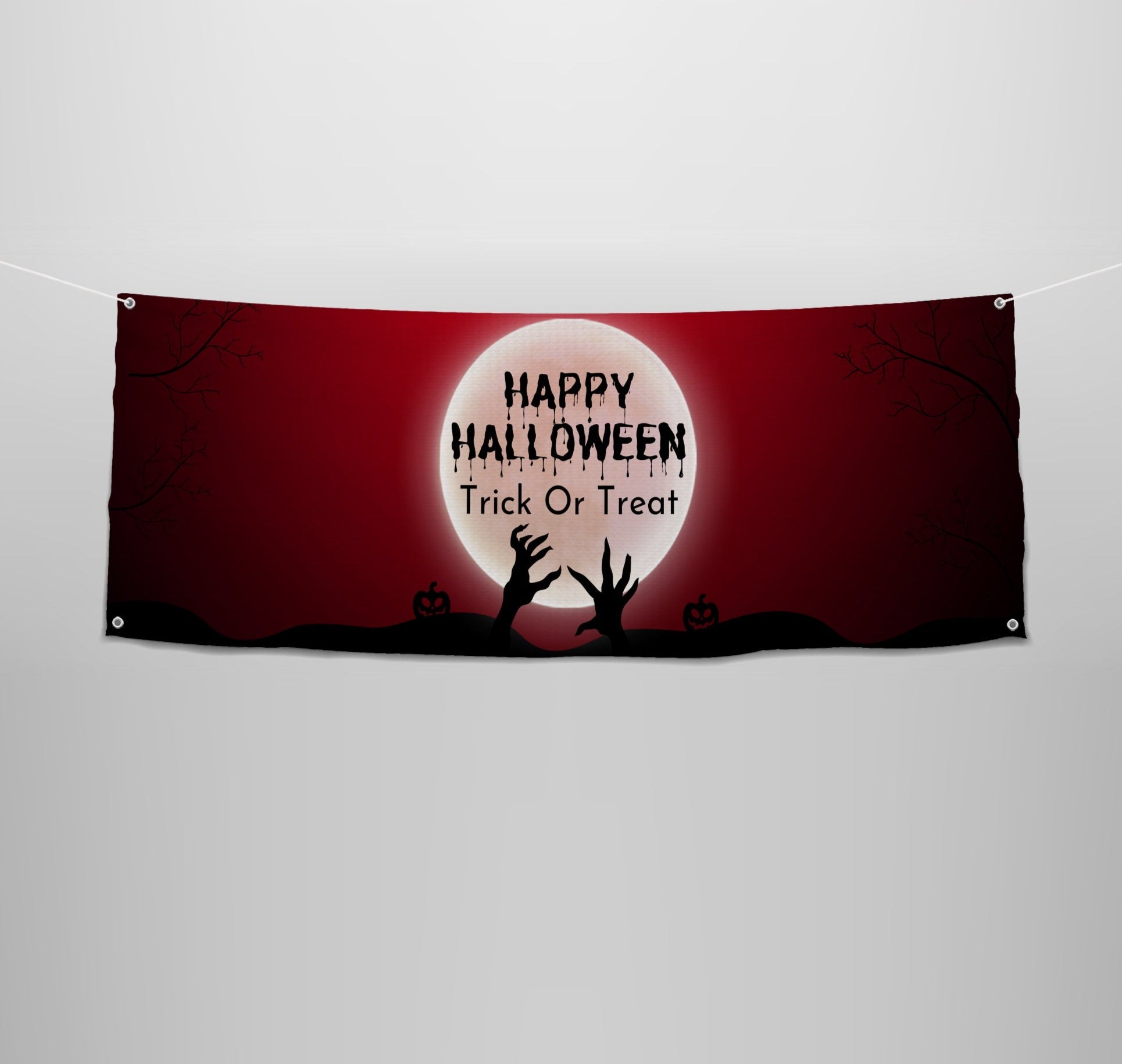 Happy Halloween Trick or Treat Banner: Unearth Size Options, Quality Textile