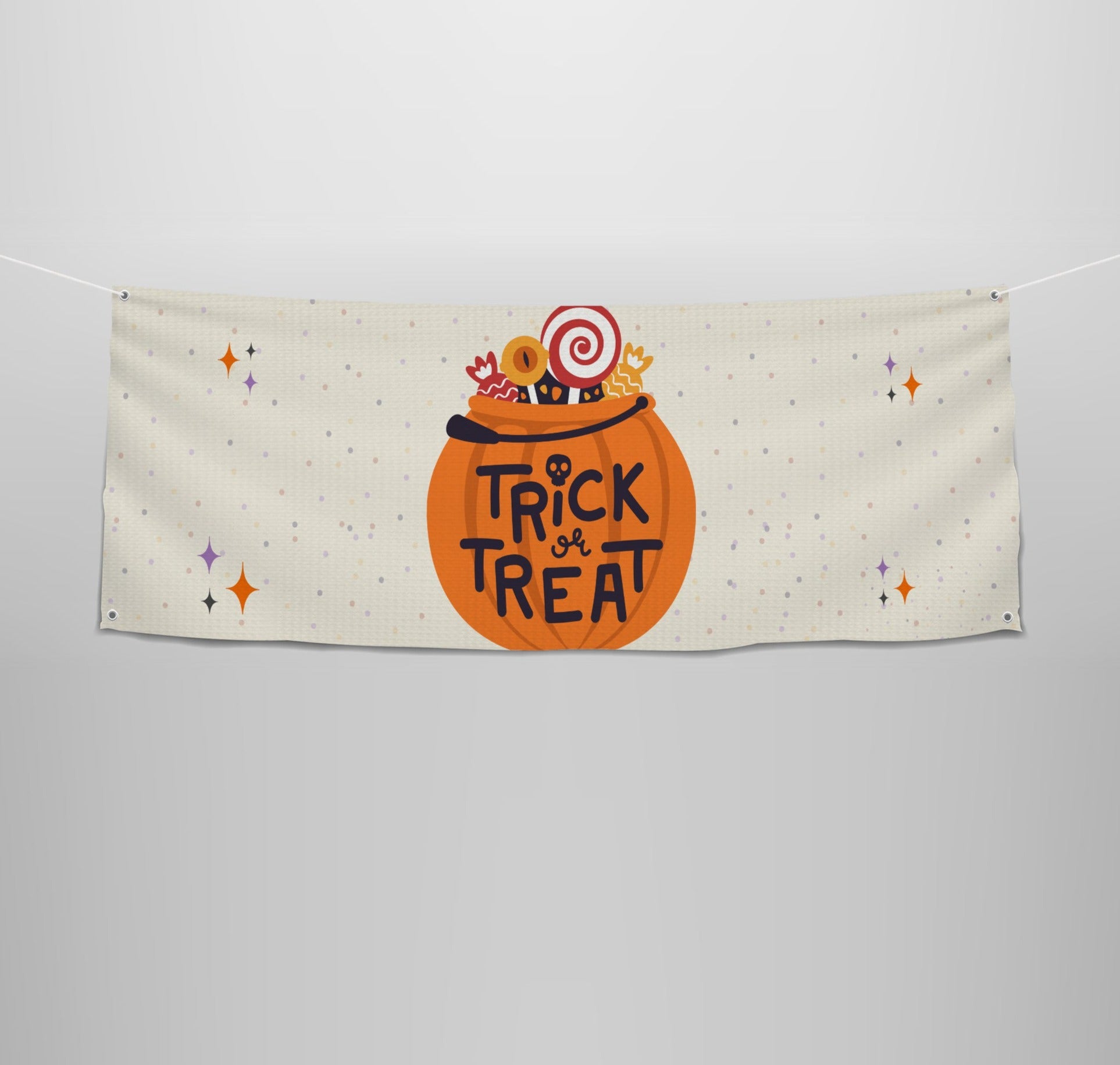 Halloween Trick or Treat Banner - Spine-Tingling Design, Easy Install