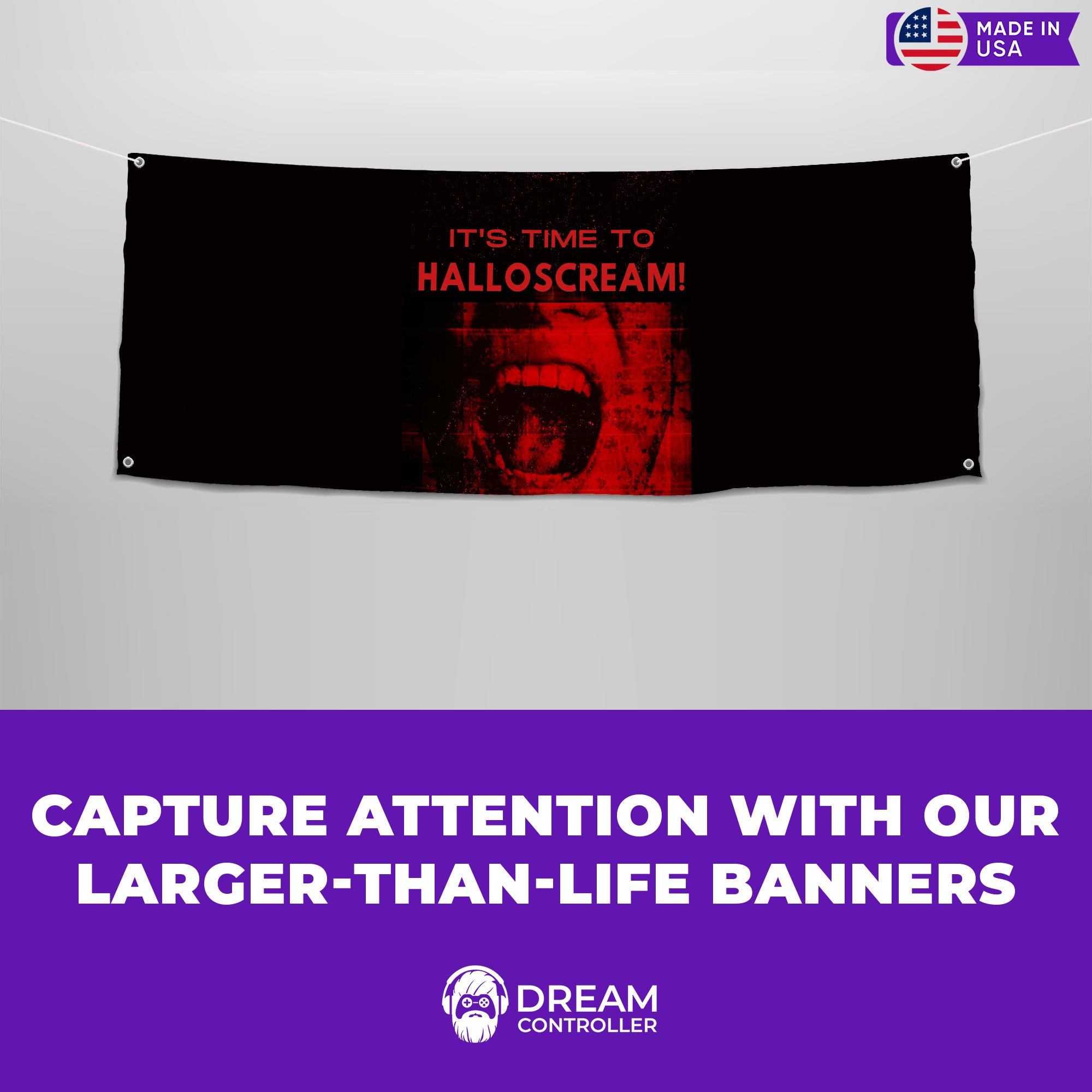 Hallo Scream Halloween Banner -  Eye-Catching Design, High-Quality Halloween Decor