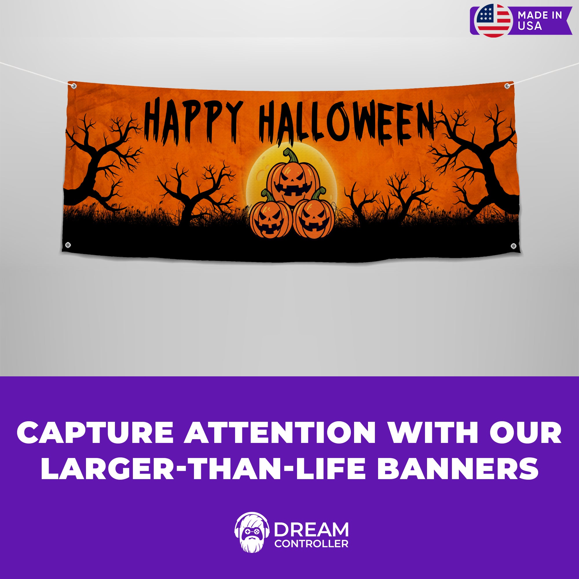 Dead Trees Halloween Banner - High-Quality Material, Easy to Hang and Reuse
