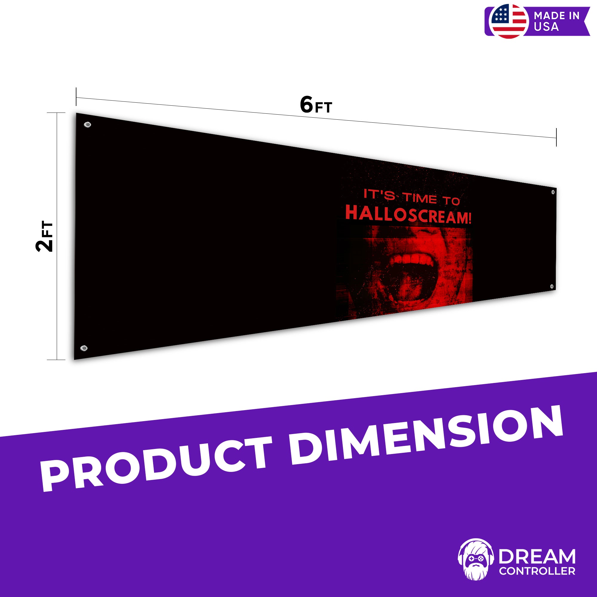 Hallo Scream Halloween Banner -  Eye-Catching Design, High-Quality Halloween Decor