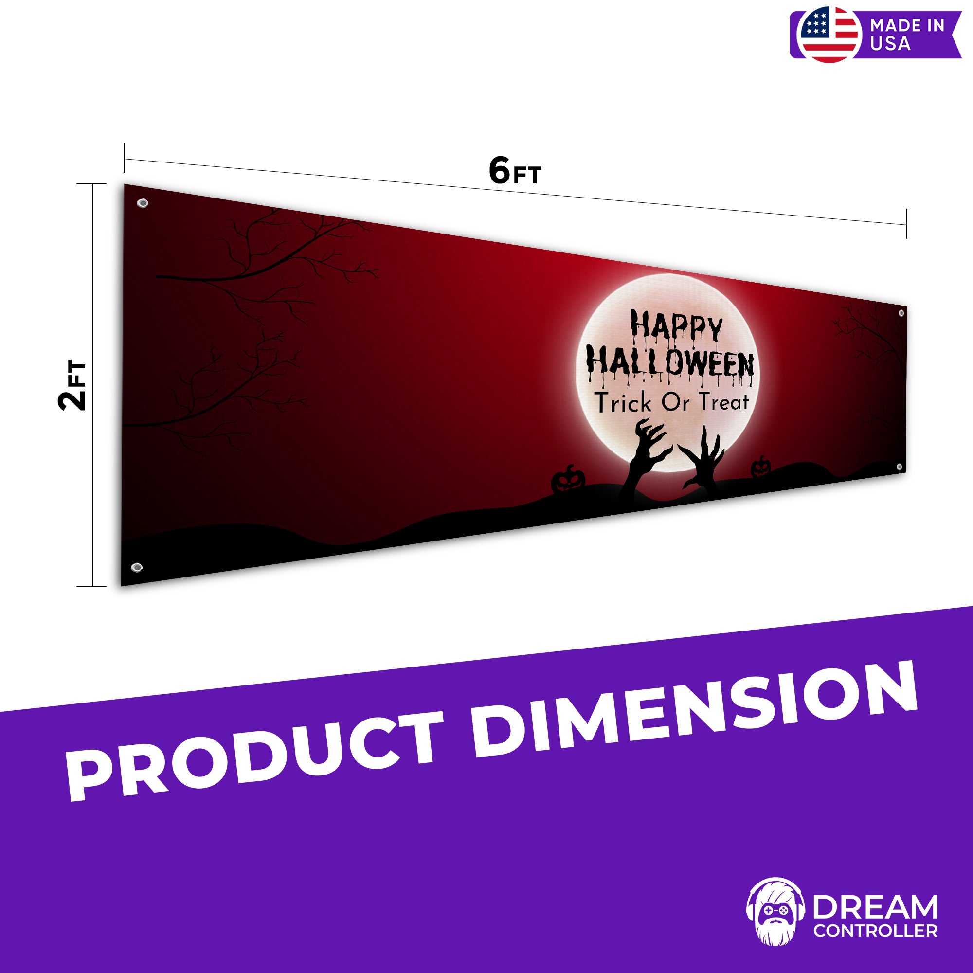 Happy Halloween Trick or Treat Banner: Unearth Size Options, Quality Textile