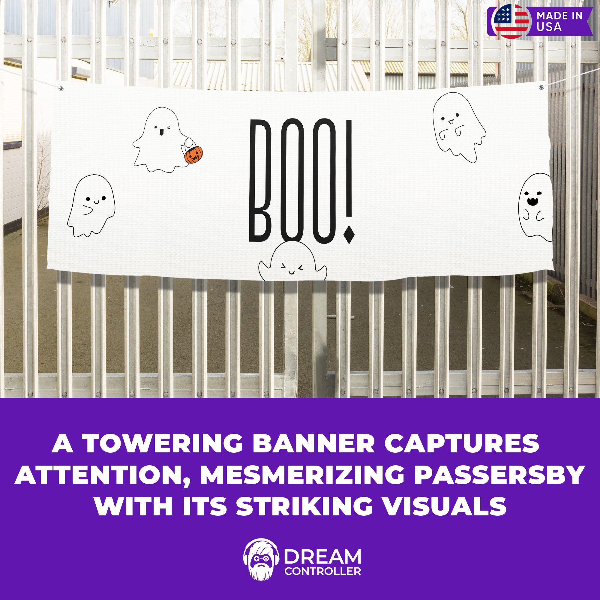 Spooktacular Halloween 'BOO' Large Banner - Elevate Your Haunt Decor