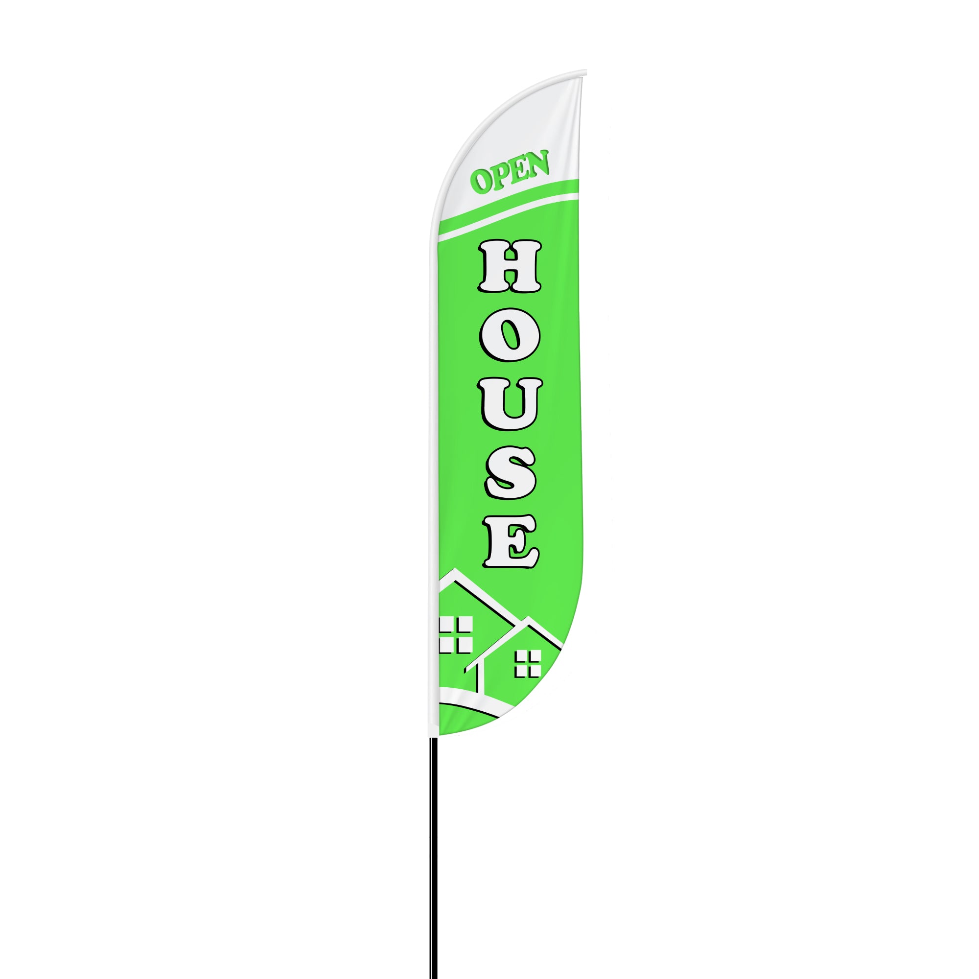Open House Apple Green Feather Flag / Swooper Flag