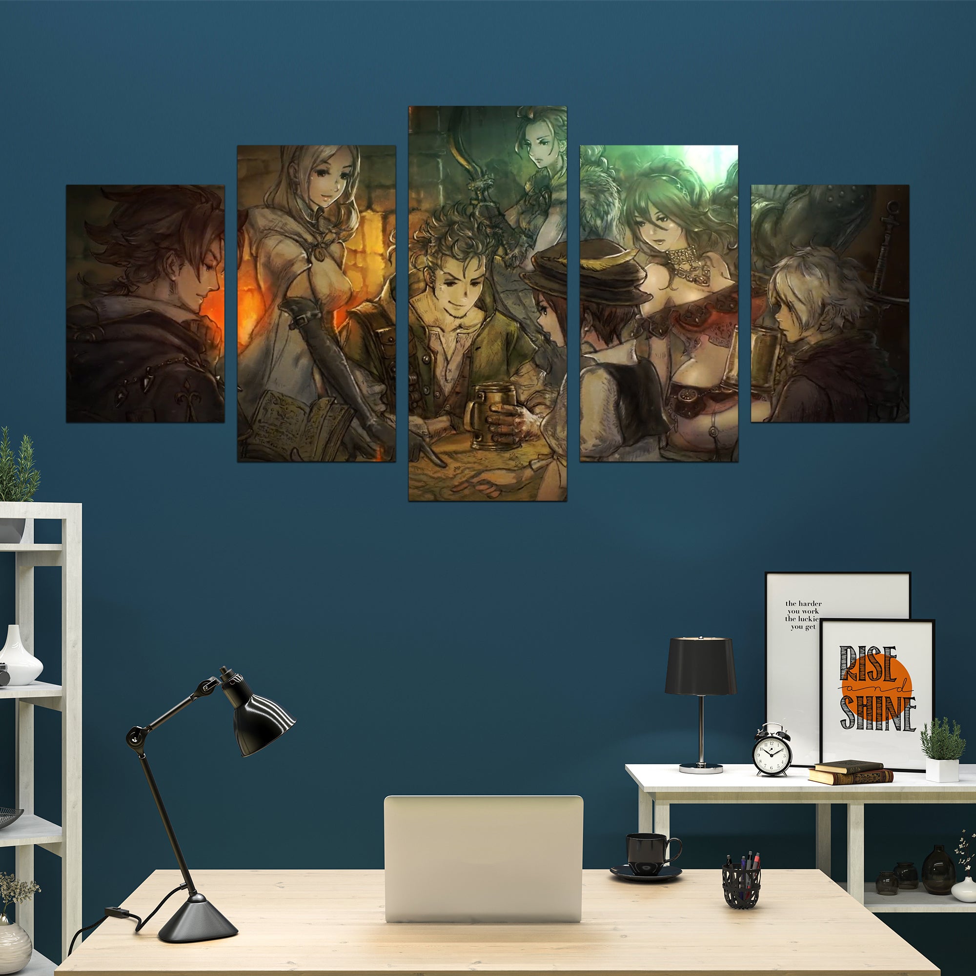 Octopath's Ethereal Canvas Art Collection - Captivating Abstract Designs